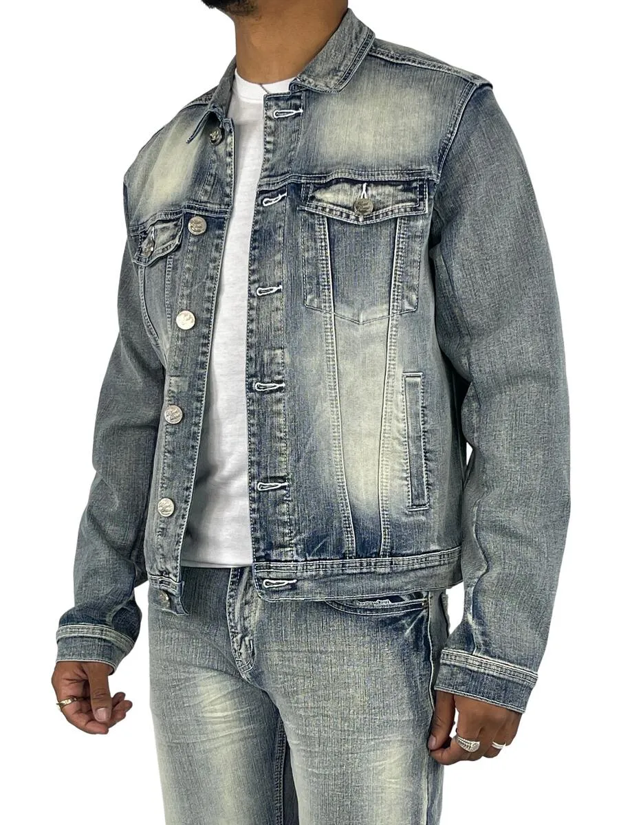 Acid Washed Jeans Jackets - Light Wash