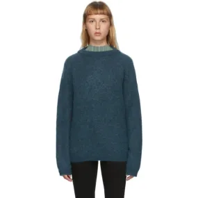 Acne Studios Blue Wool and Mohair Oversized Sweater