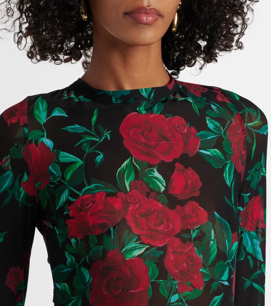 Alexandra Miro Selene floral mesh maxi dress