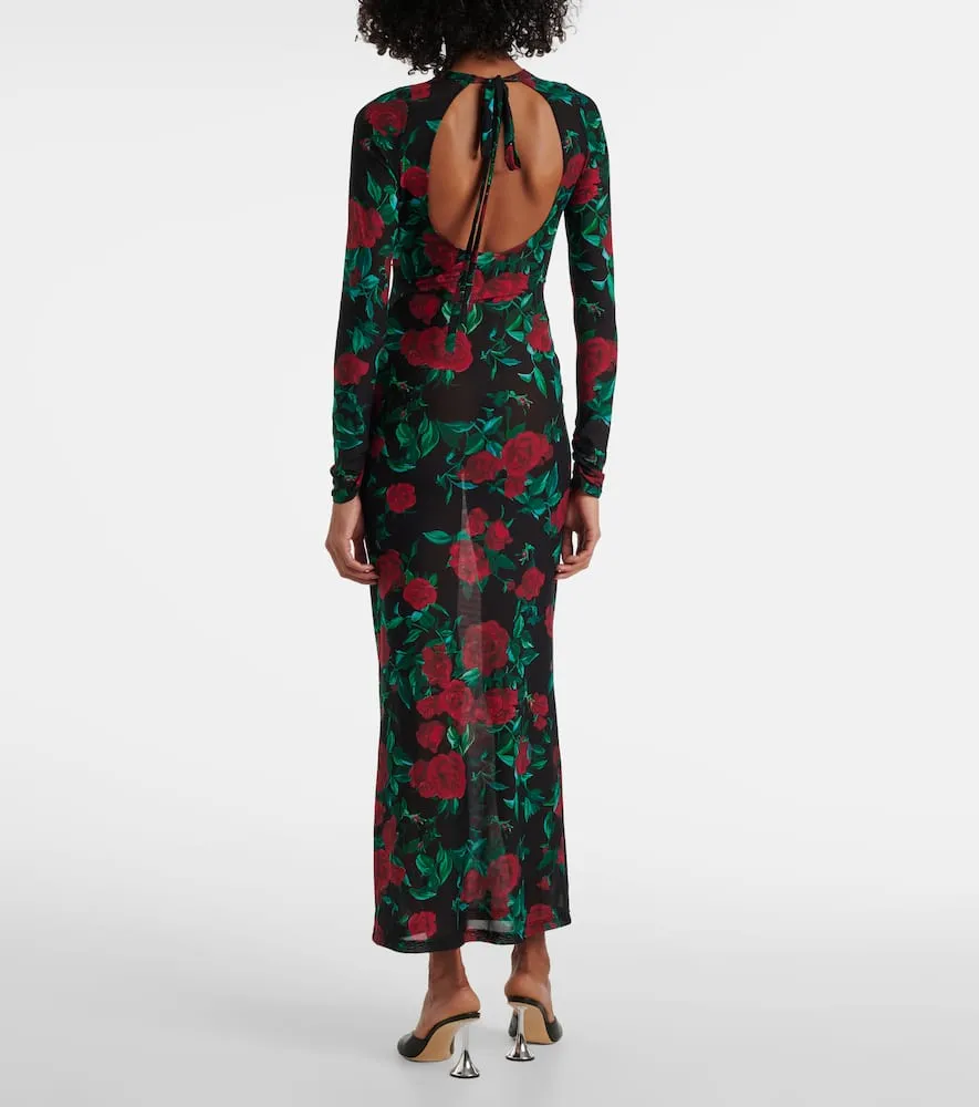 Alexandra Miro Selene floral mesh maxi dress