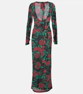 Alexandra Miro Selene floral mesh maxi dress