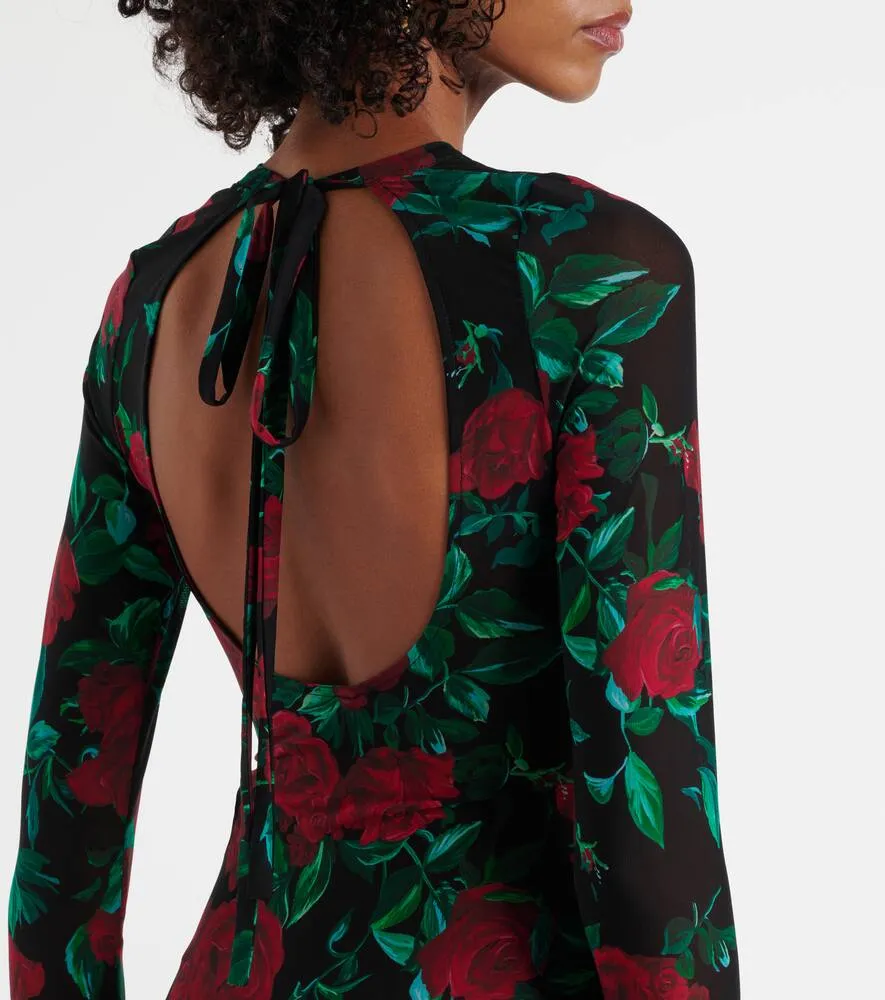 Alexandra Miro Selene floral mesh maxi dress