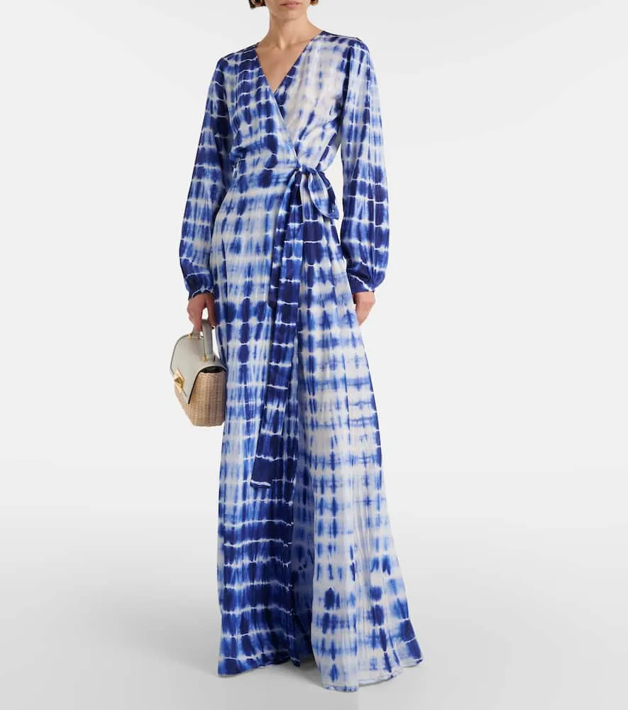 Anna Kosturova Silk twill wrap dress