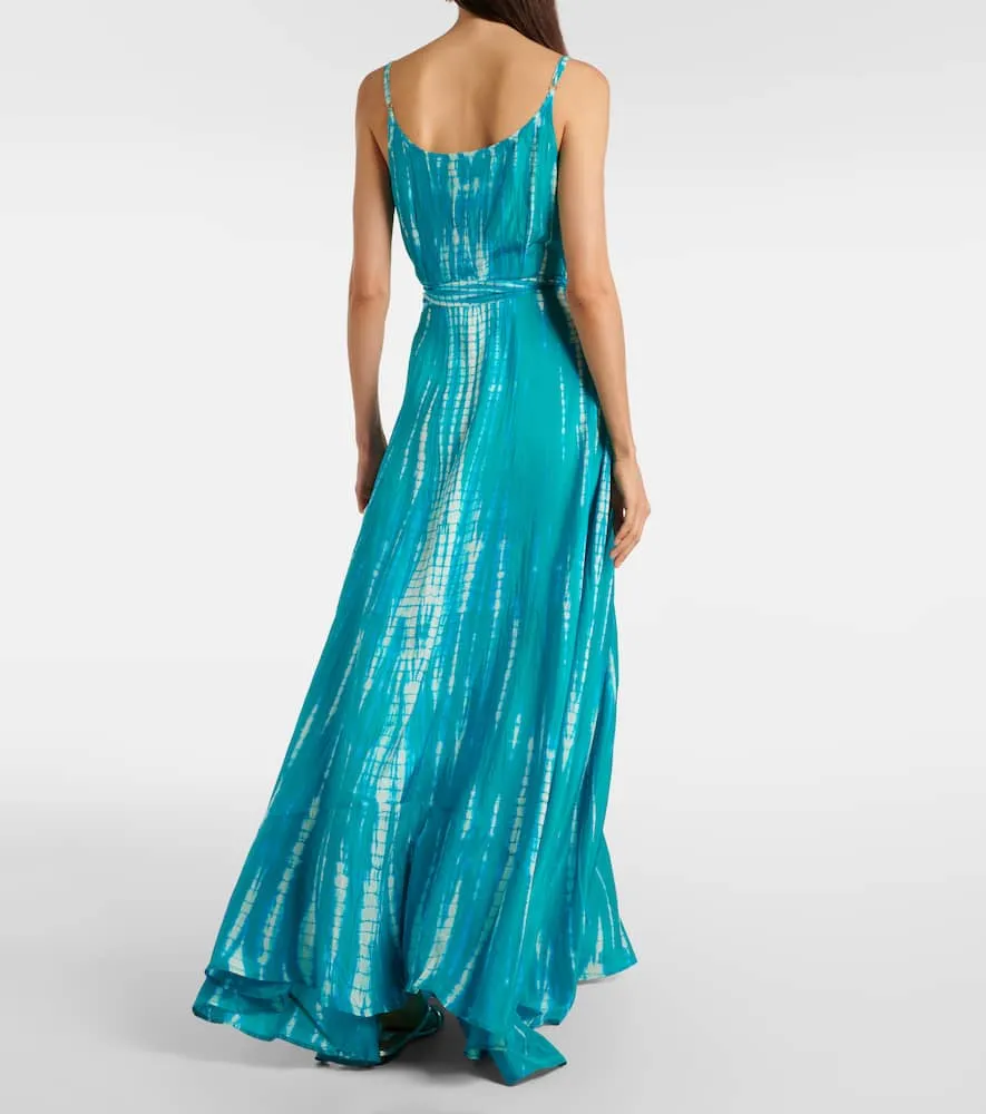 Anna Kosturova Tie-dye silk wrap dress