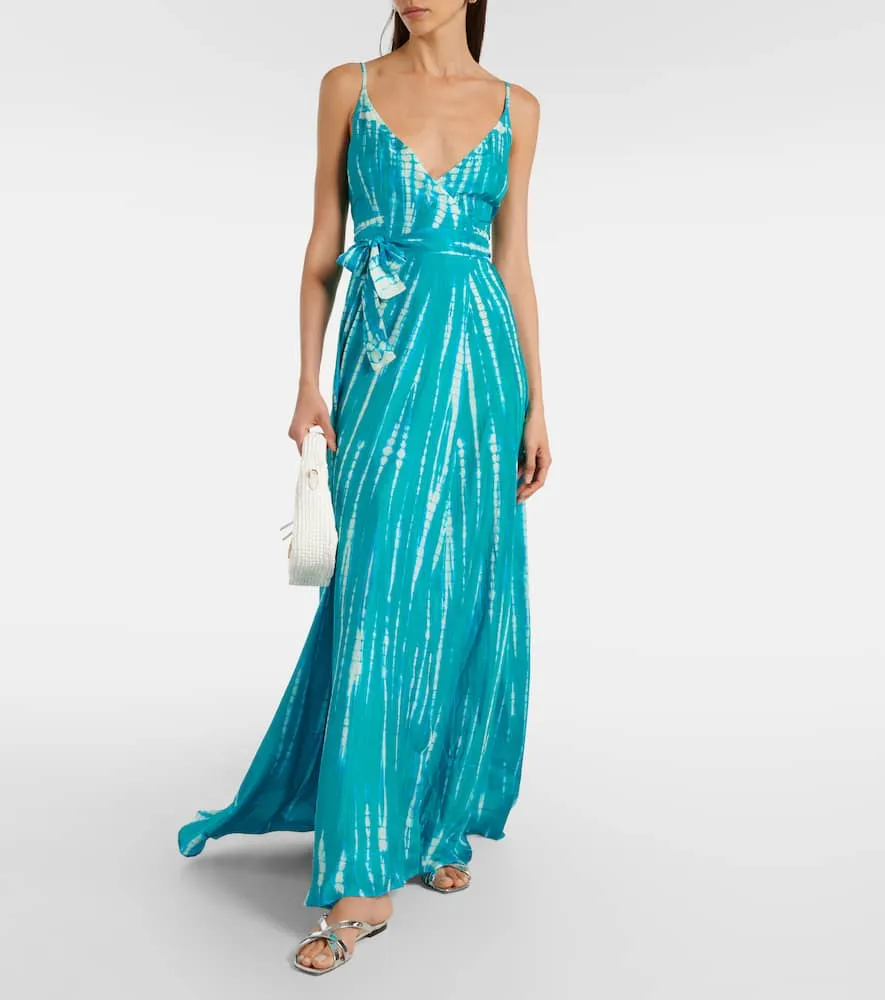 Anna Kosturova Tie-dye silk wrap dress