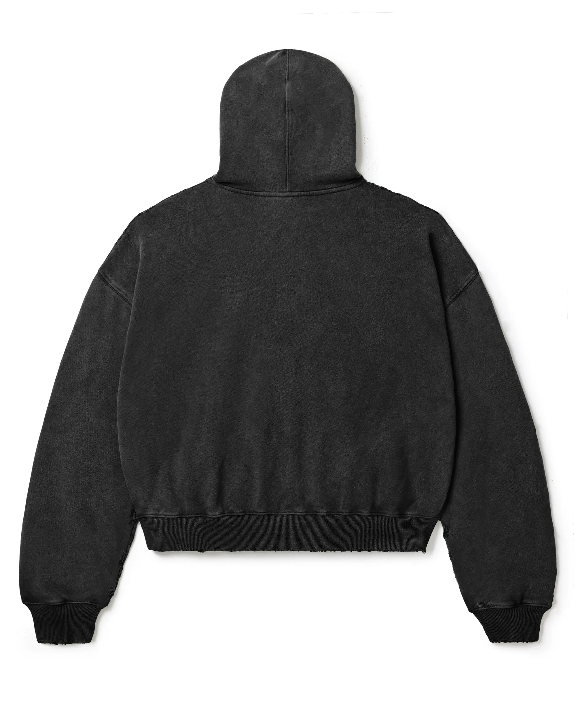 BLACK DESTROYER ZIP UP HOODIE