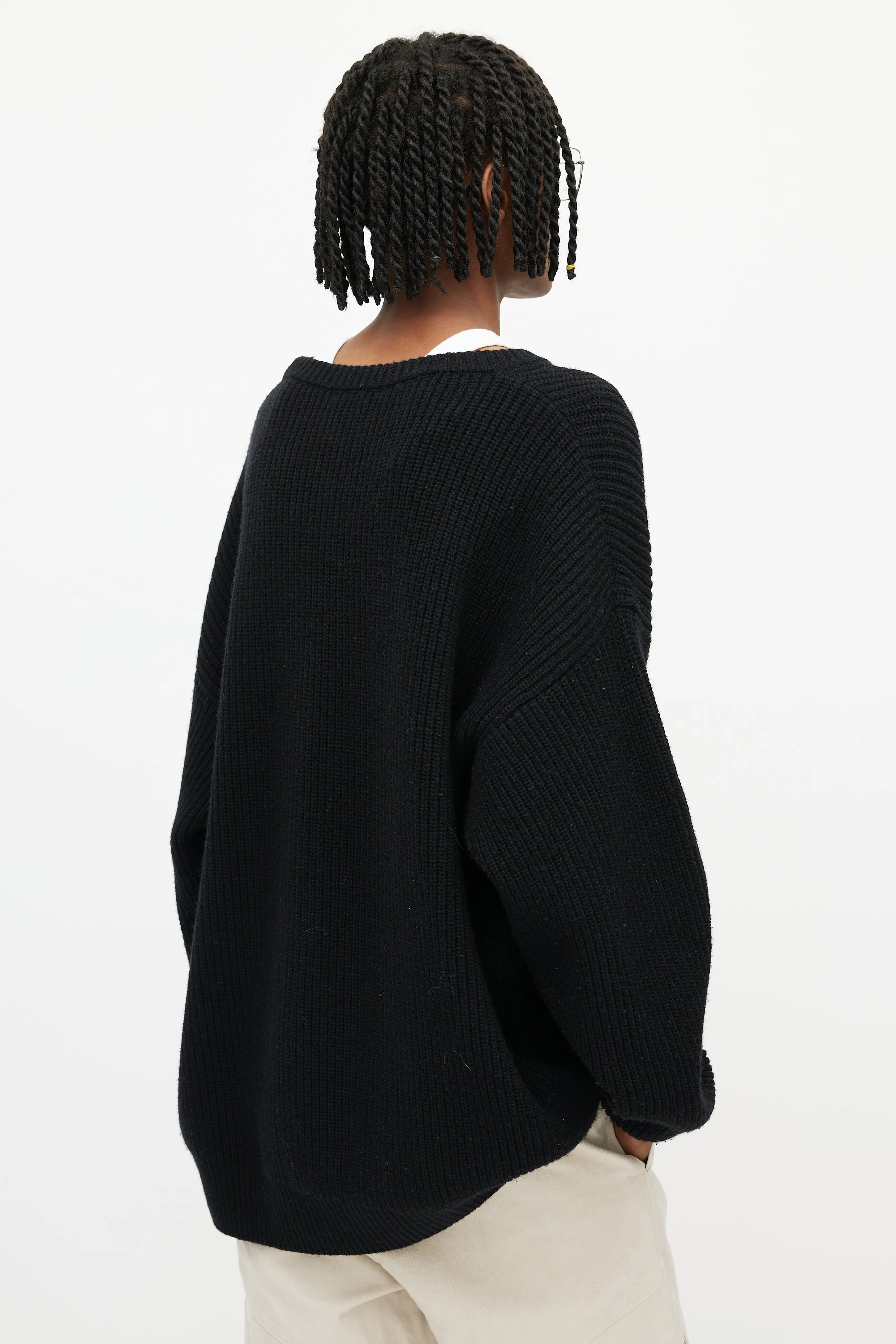 Black Oversized Logo Sweater