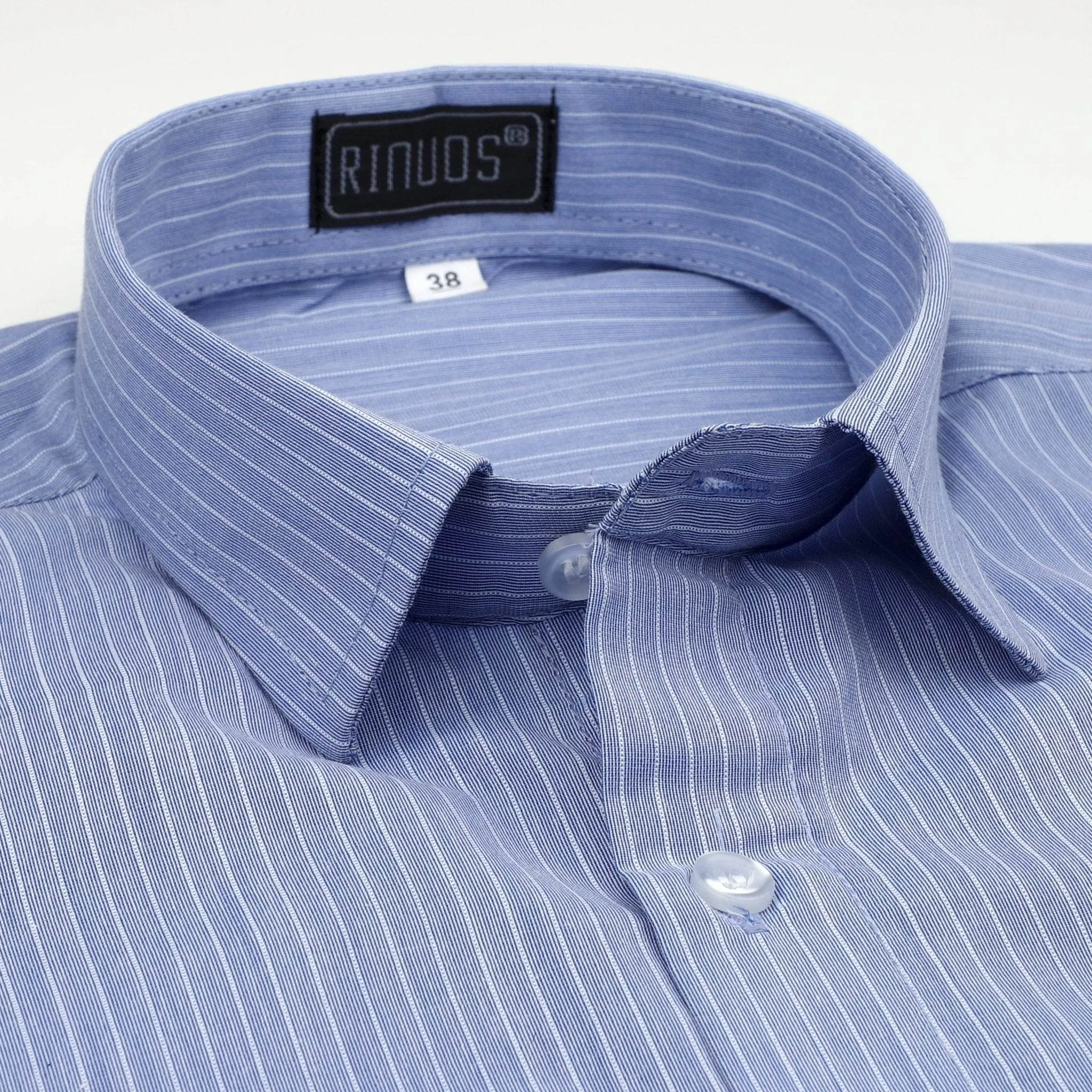 Blue Striped White Pocket Cotton Shirt