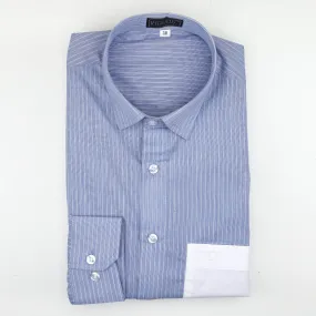 Blue Striped White Pocket Cotton Shirt