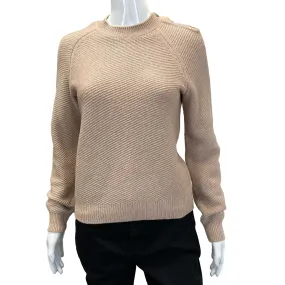 Chanel 16A Rome Camel Jumper Sweater Logo Buttons Beige 34 US 2 Pristine