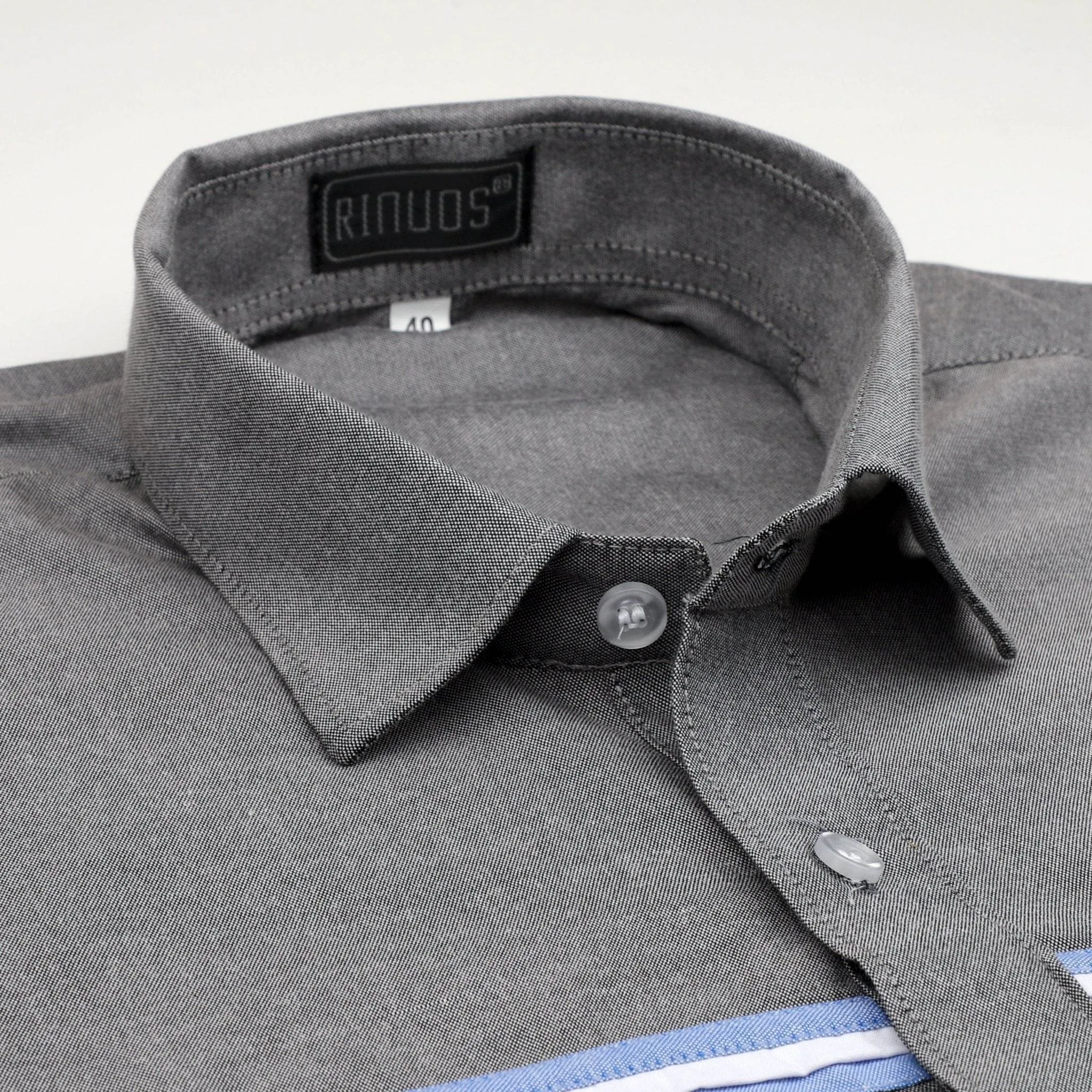 Charcoal Blue Stripes Cotton Shirt