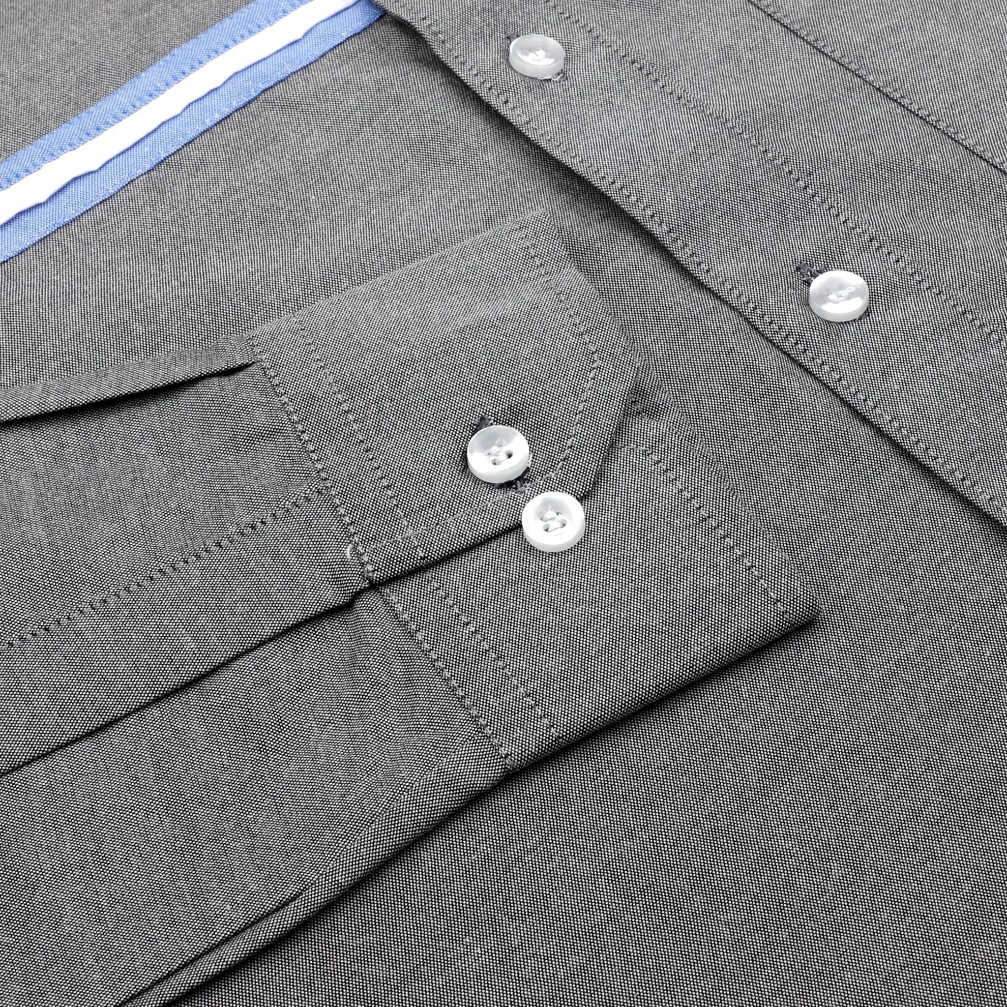 Charcoal Blue Stripes Cotton Shirt