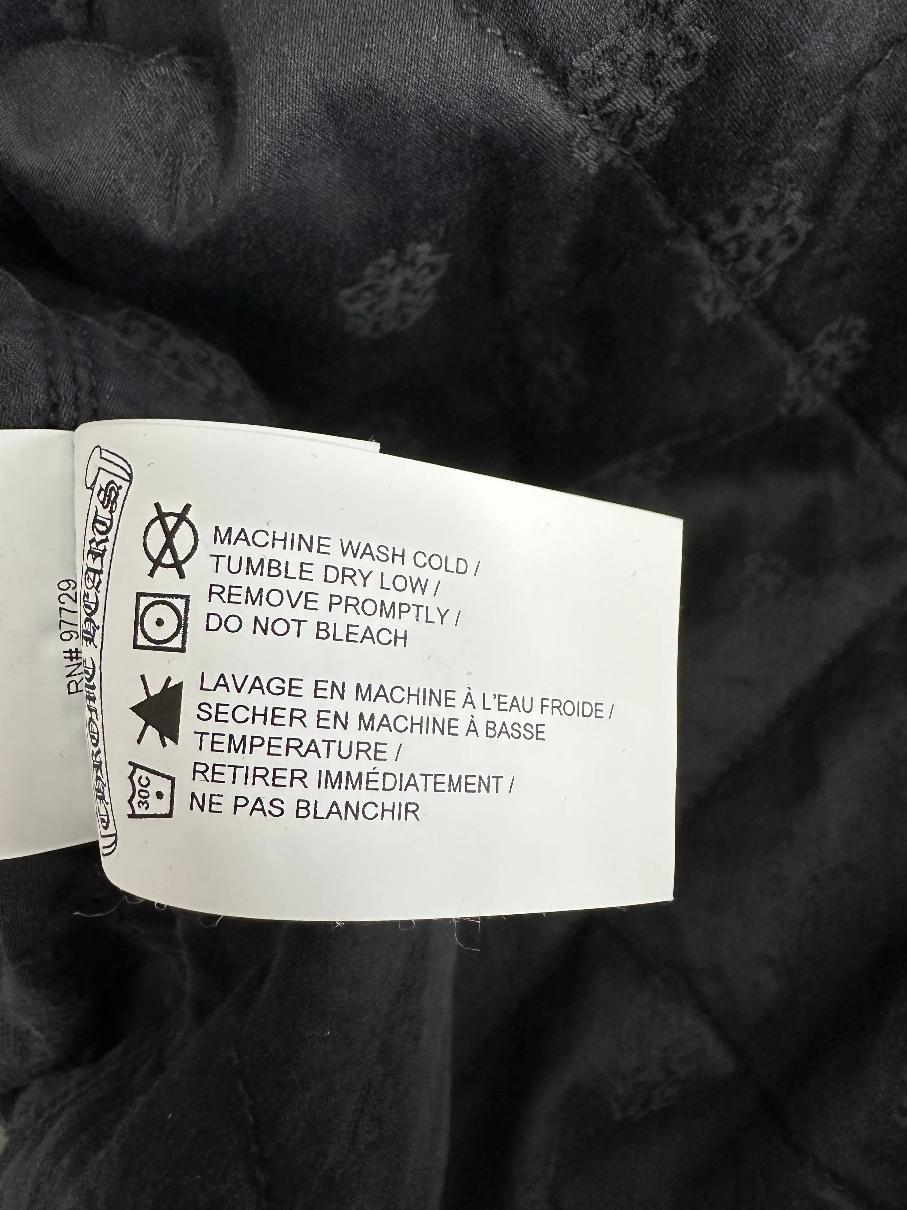 Chrome Hearts Black Herringbone Quilted Jacket