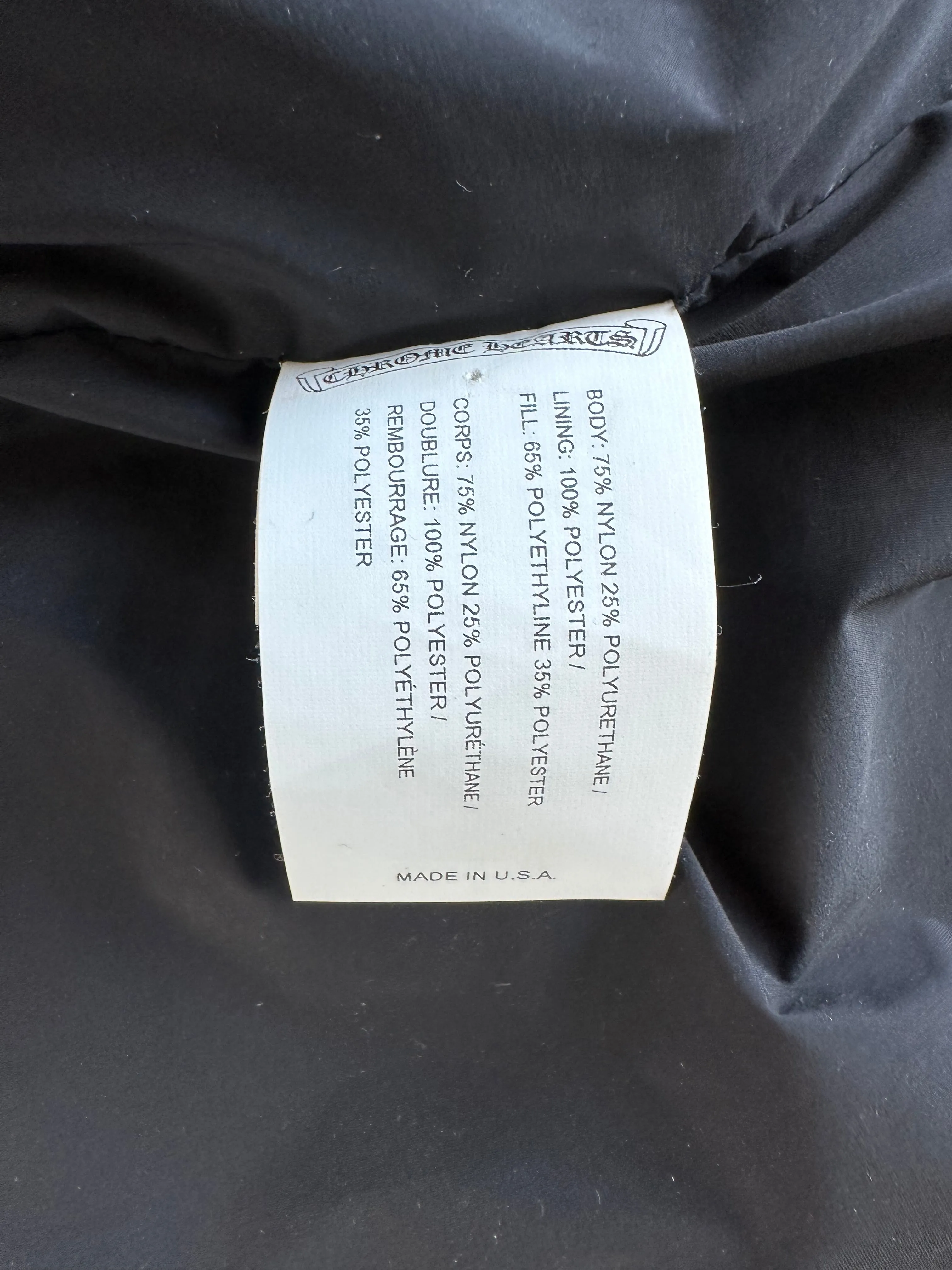 Chrome Hearts Black Nylon Long Jacket