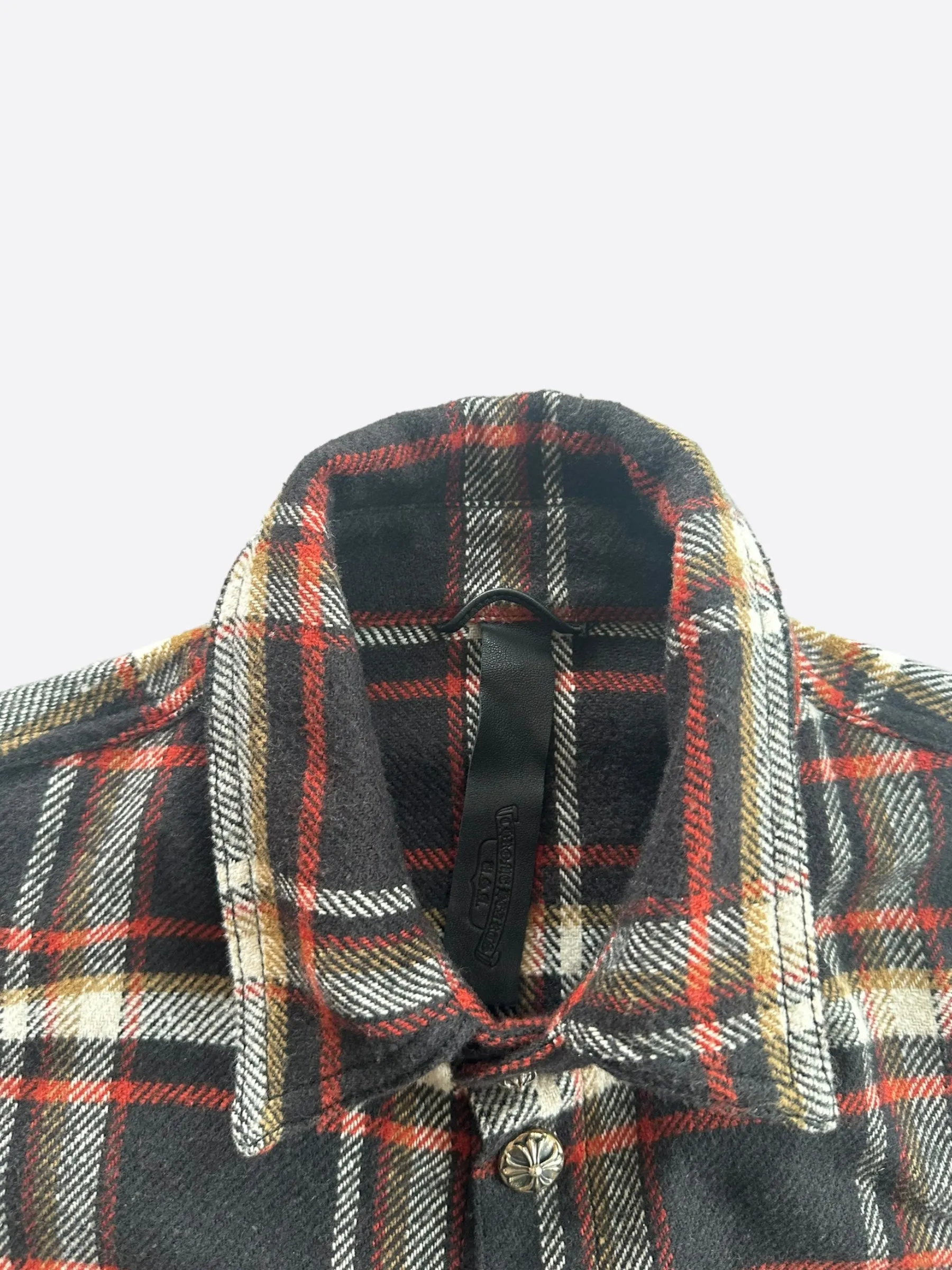 Chrome Hearts Black Plaid Flannel Jacket