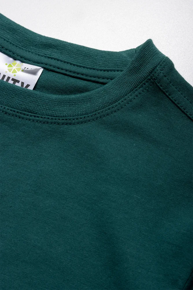 Crew Neck Short Sleeve T-Shirt Dark Green