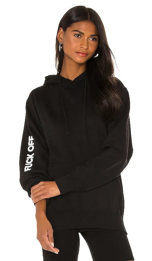 DEPARTURE Fuck Off Oversized Hoodie in Black