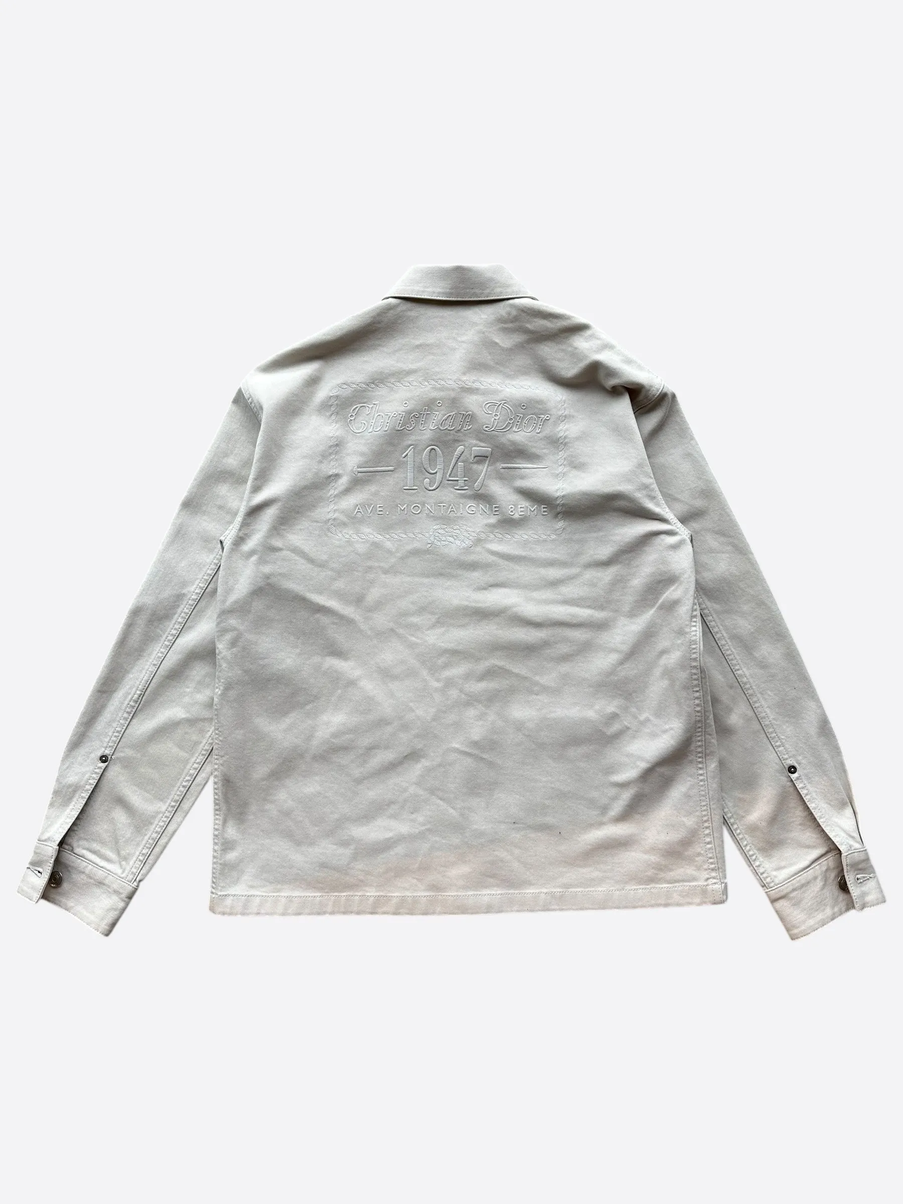 Dior Beige 1947 Embroidered Denim Jacket