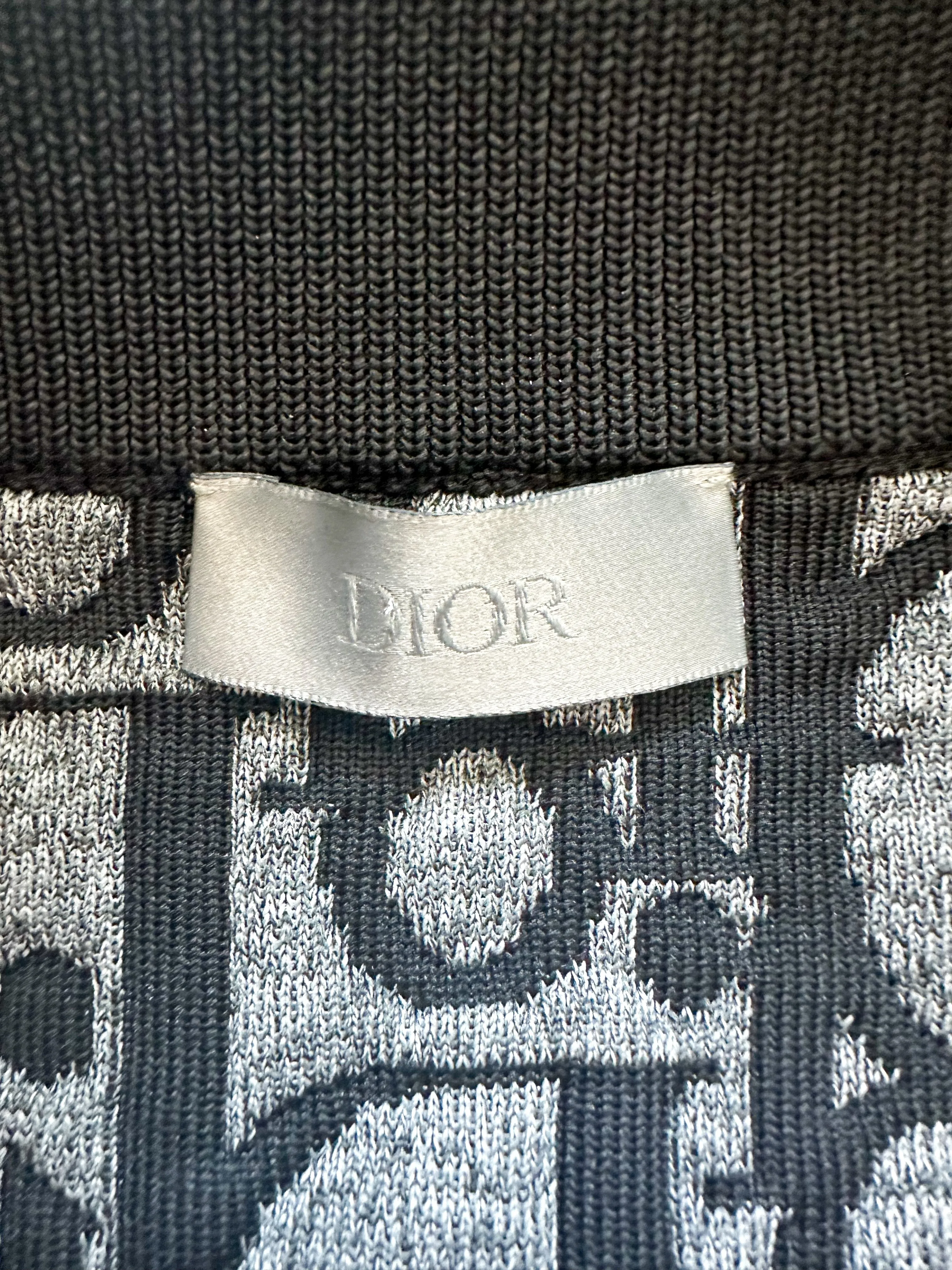 Dior Black & White Oblique Zip Up Jacket
