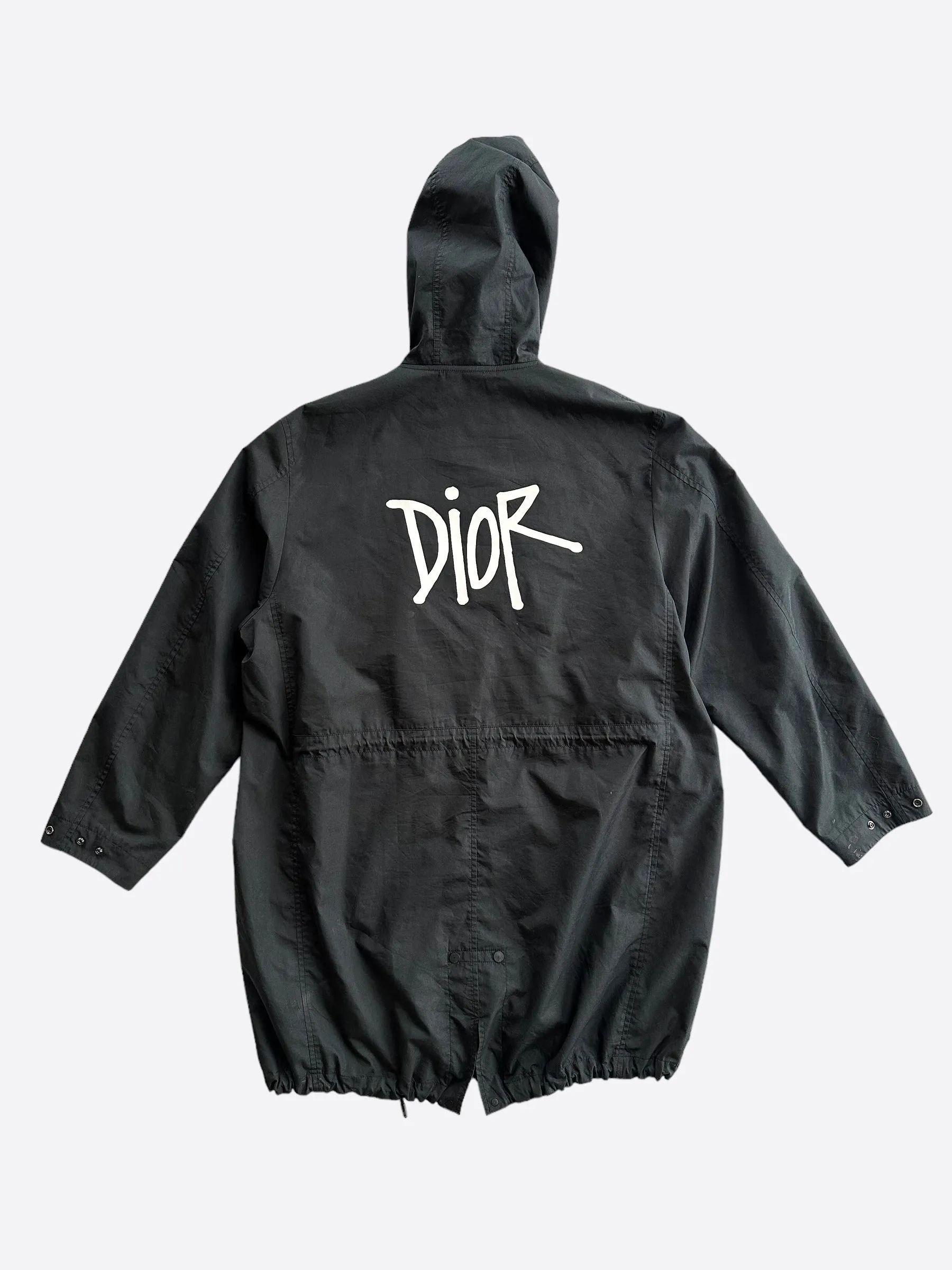 Dior Stussy Black Logo Parka