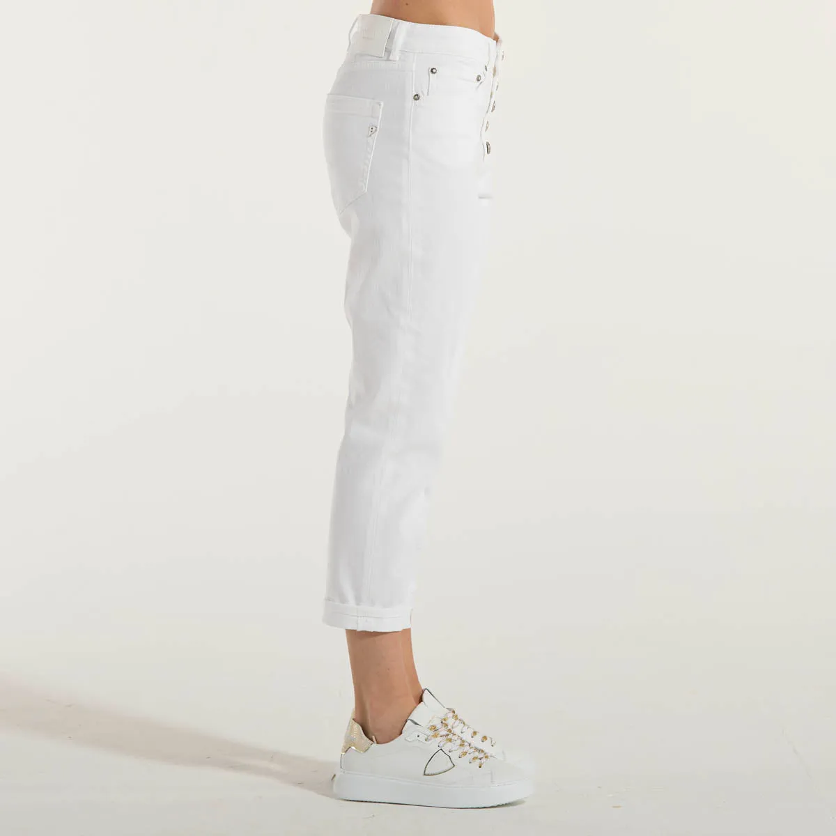Dondup jeans koons gioiello in tessuto bianco
