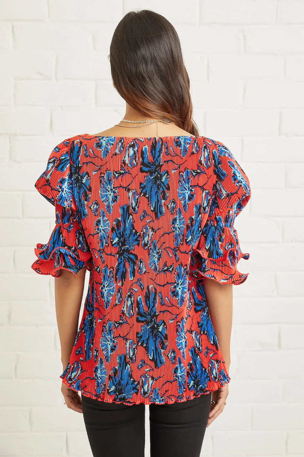 Floral Pleated Blouse