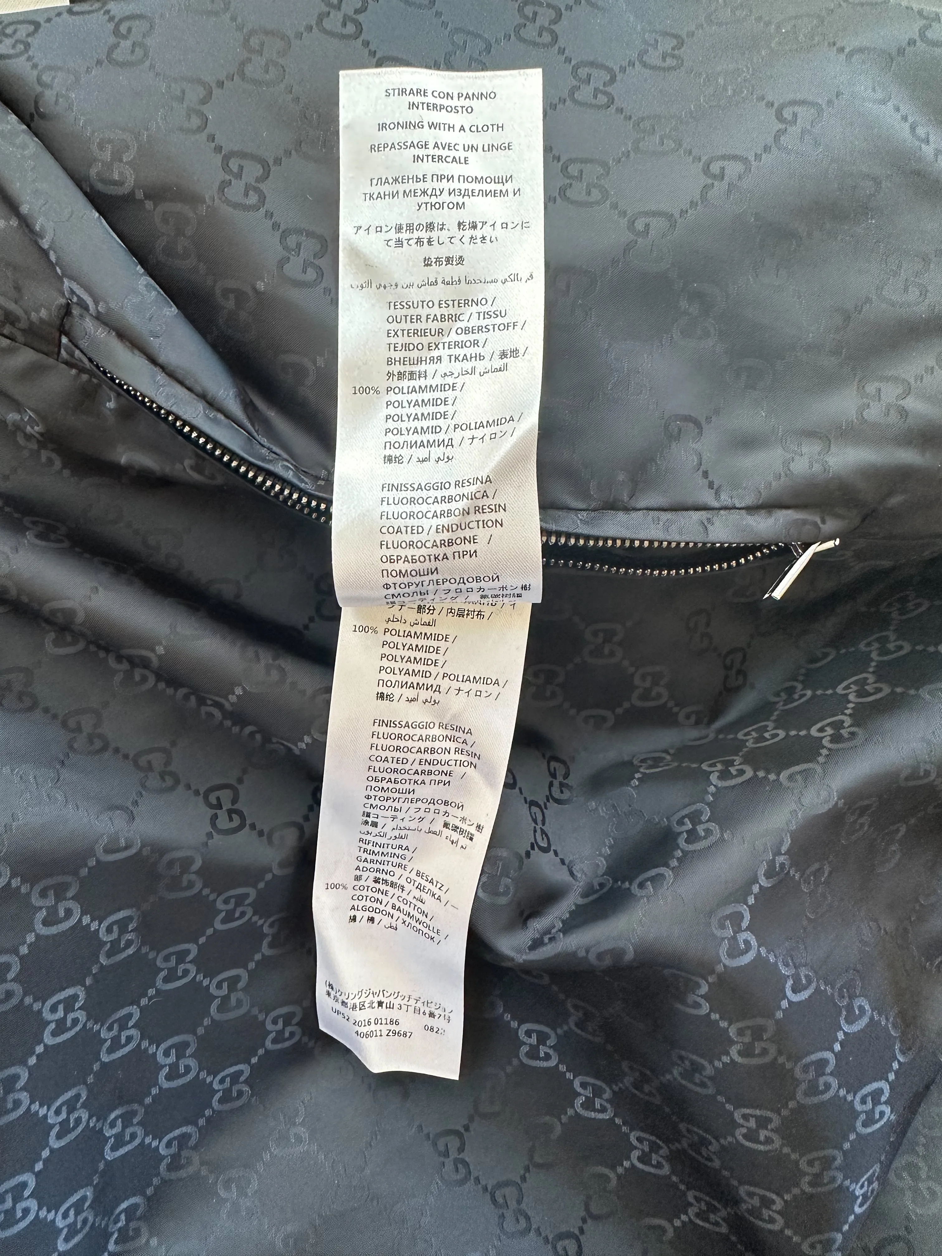 Gucci Black GG Monogram Reversible Bomber Jacket