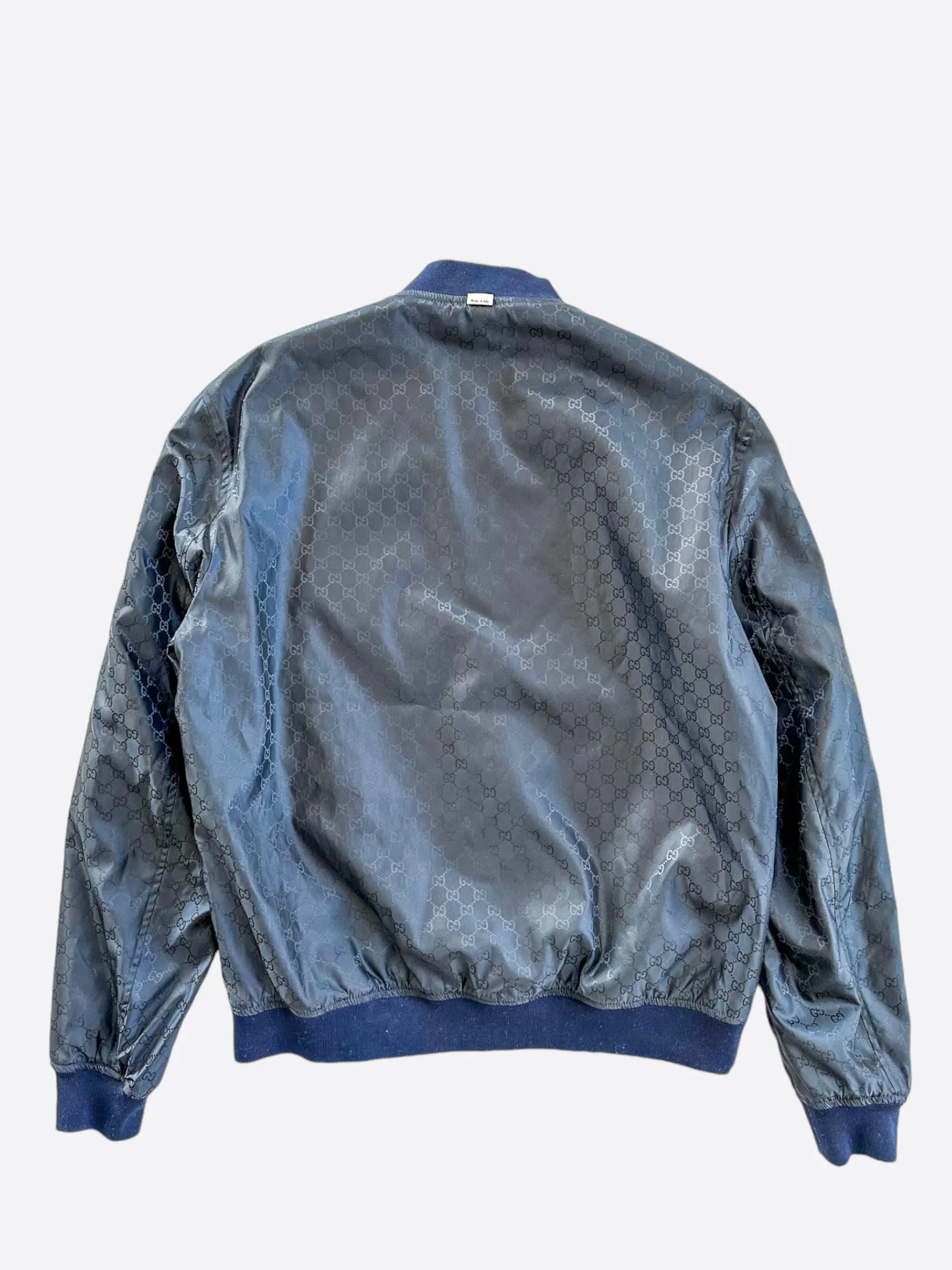 Gucci Black GG Monogram Reversible Bomber Jacket