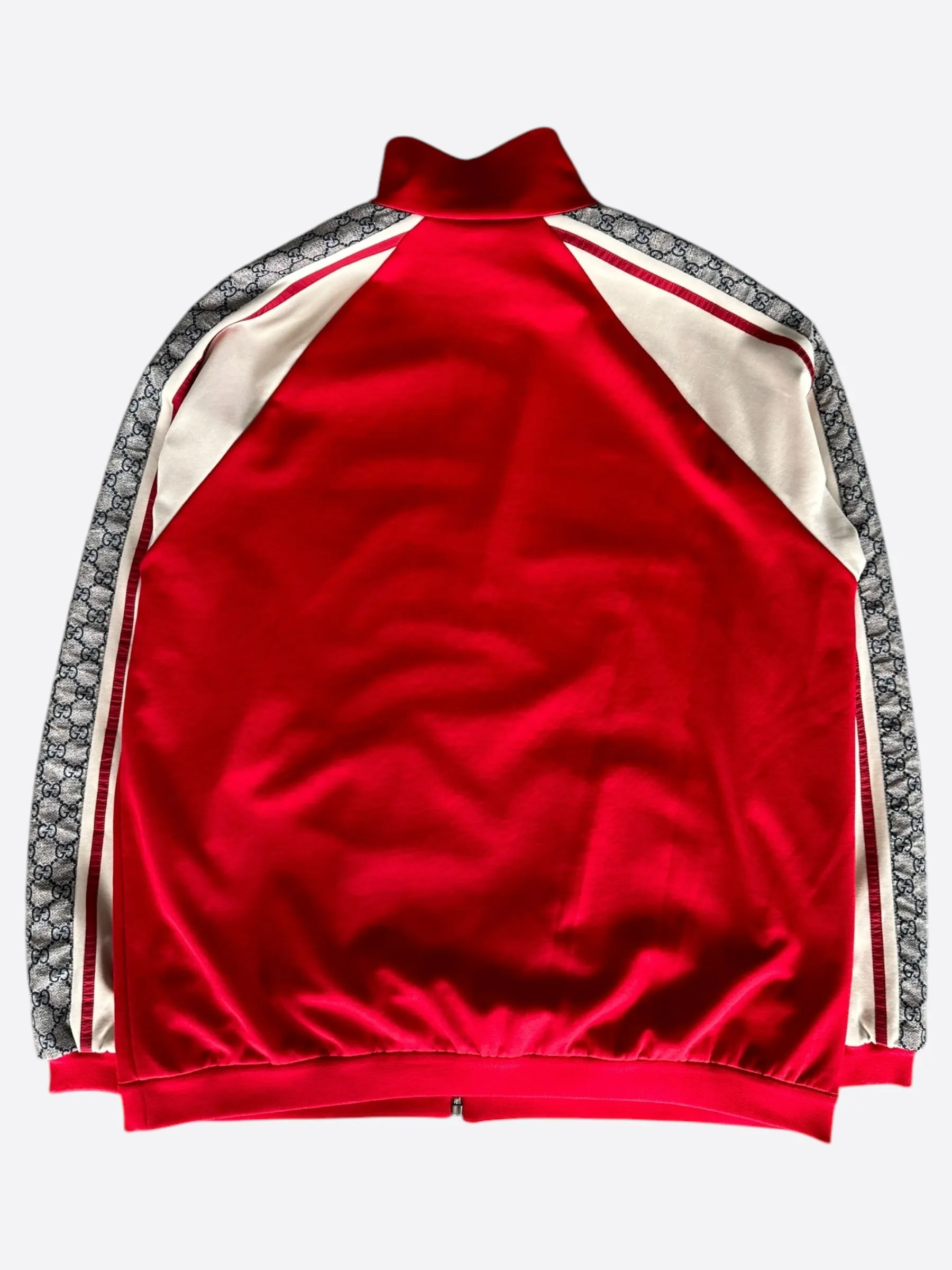 Gucci Red GG Monogram Striped Track Jacket