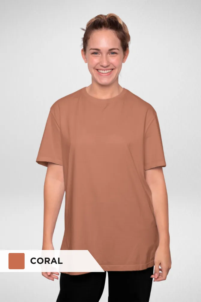 Lavender and Coral Oversized T-Shirts Combo for Women