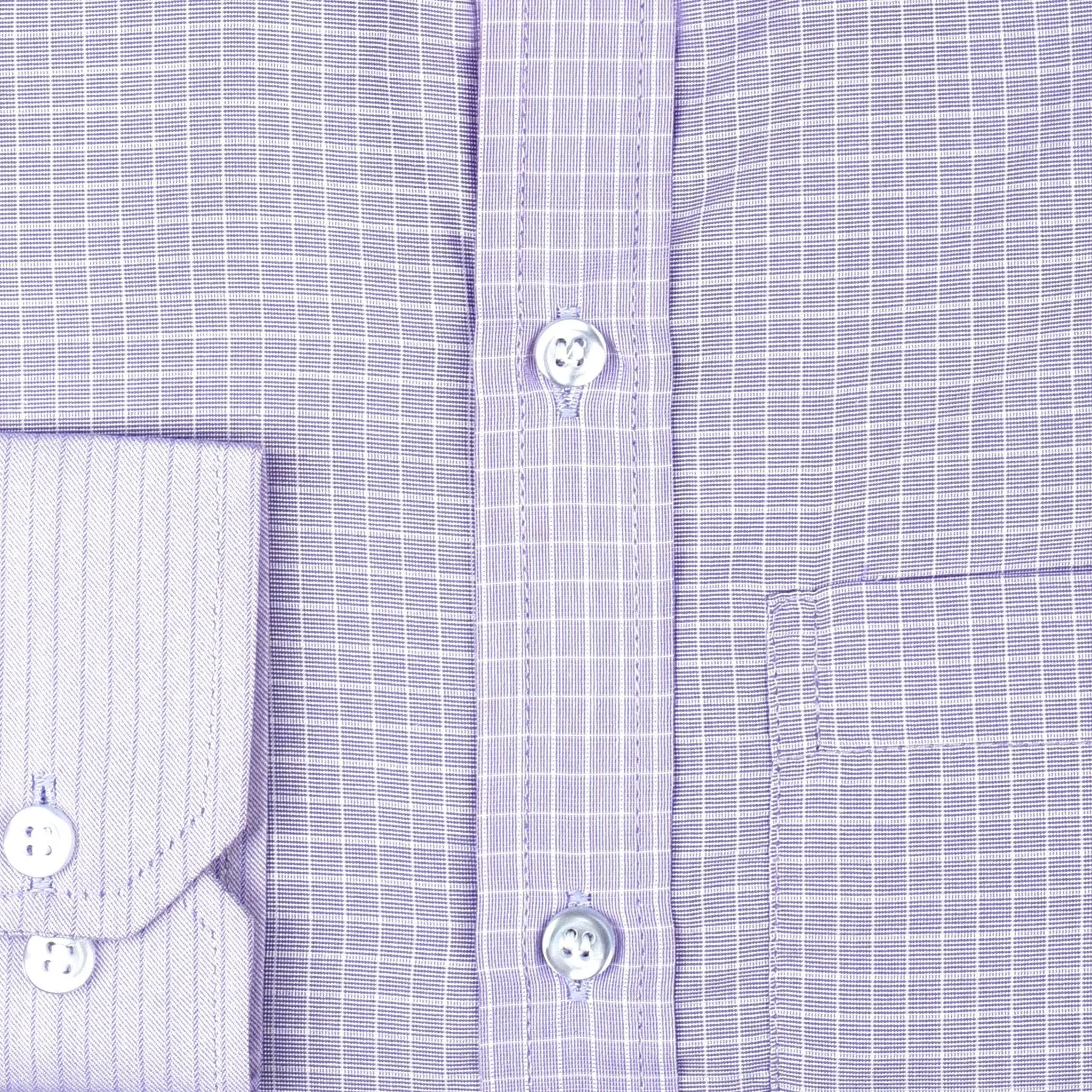Lavender Checkered Cotton Shirt