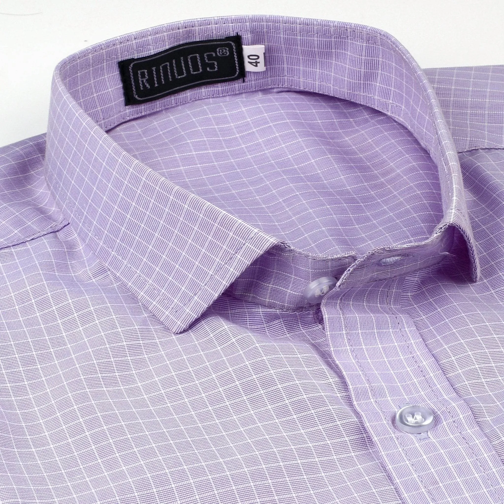 Lavender Checkered Cotton Shirt
