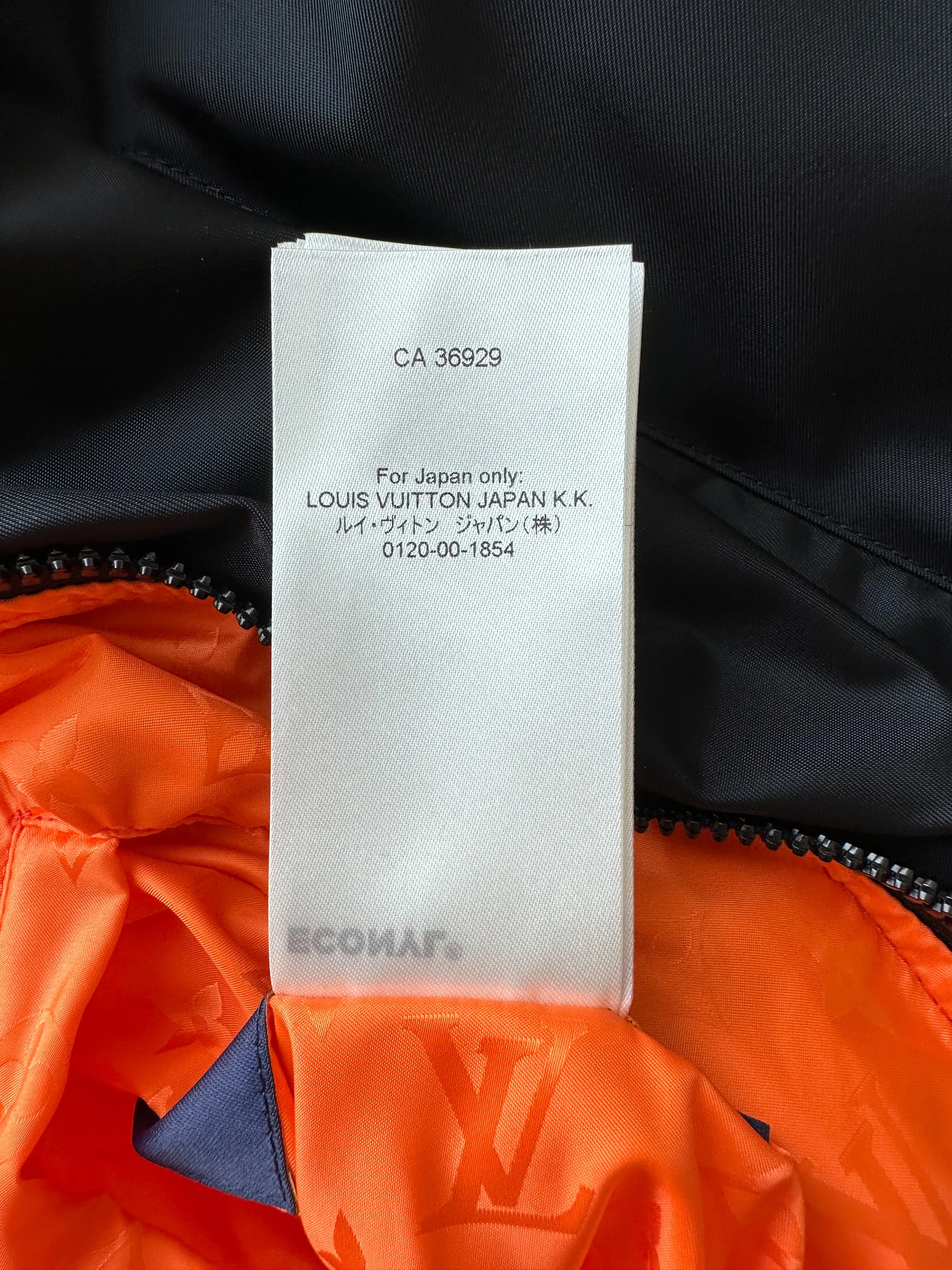 Louis Vuitton Black & Orange Monogram Reversible Bomber Jacket