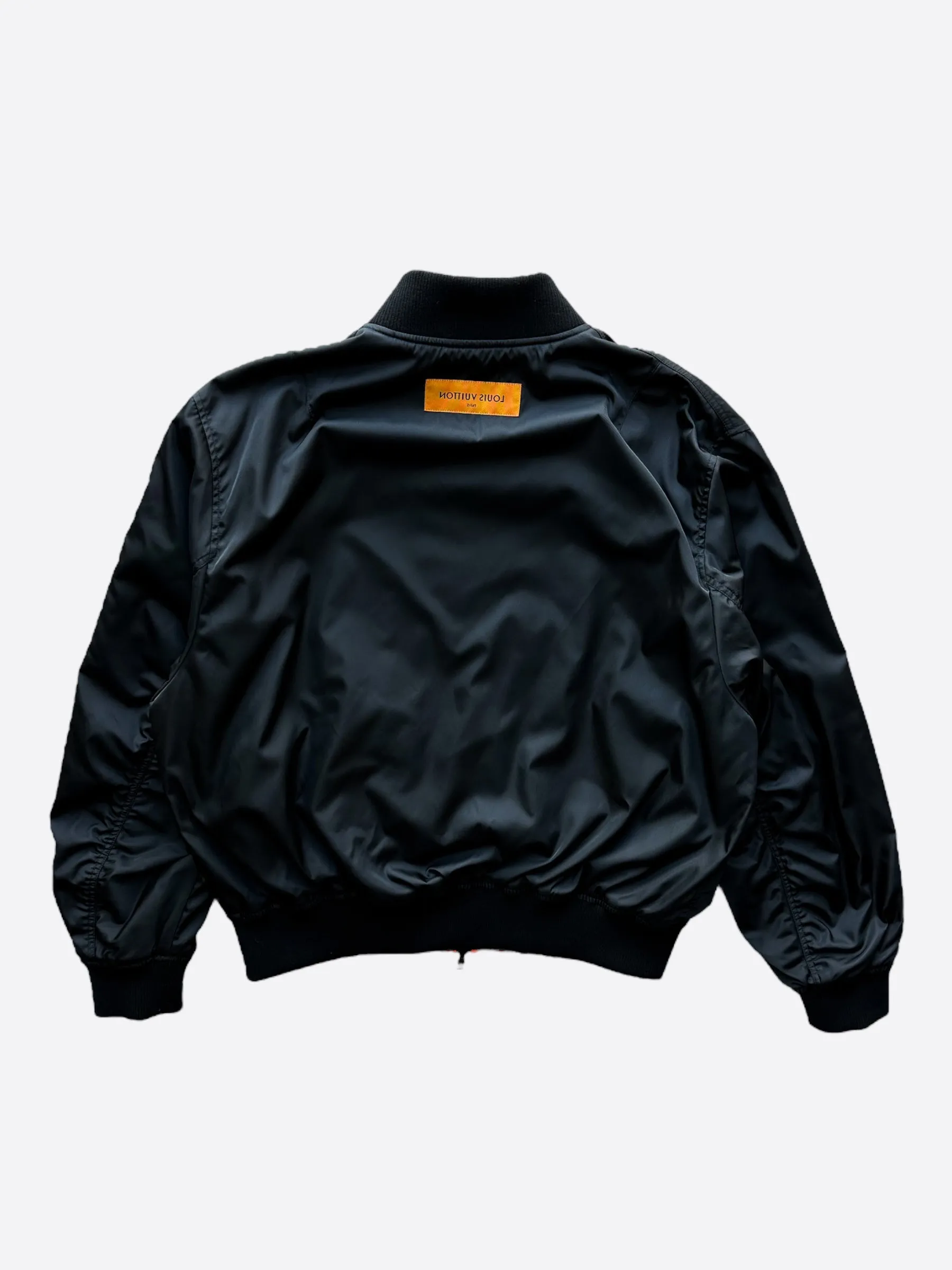 Louis Vuitton Black & Orange Monogram Reversible Bomber Jacket