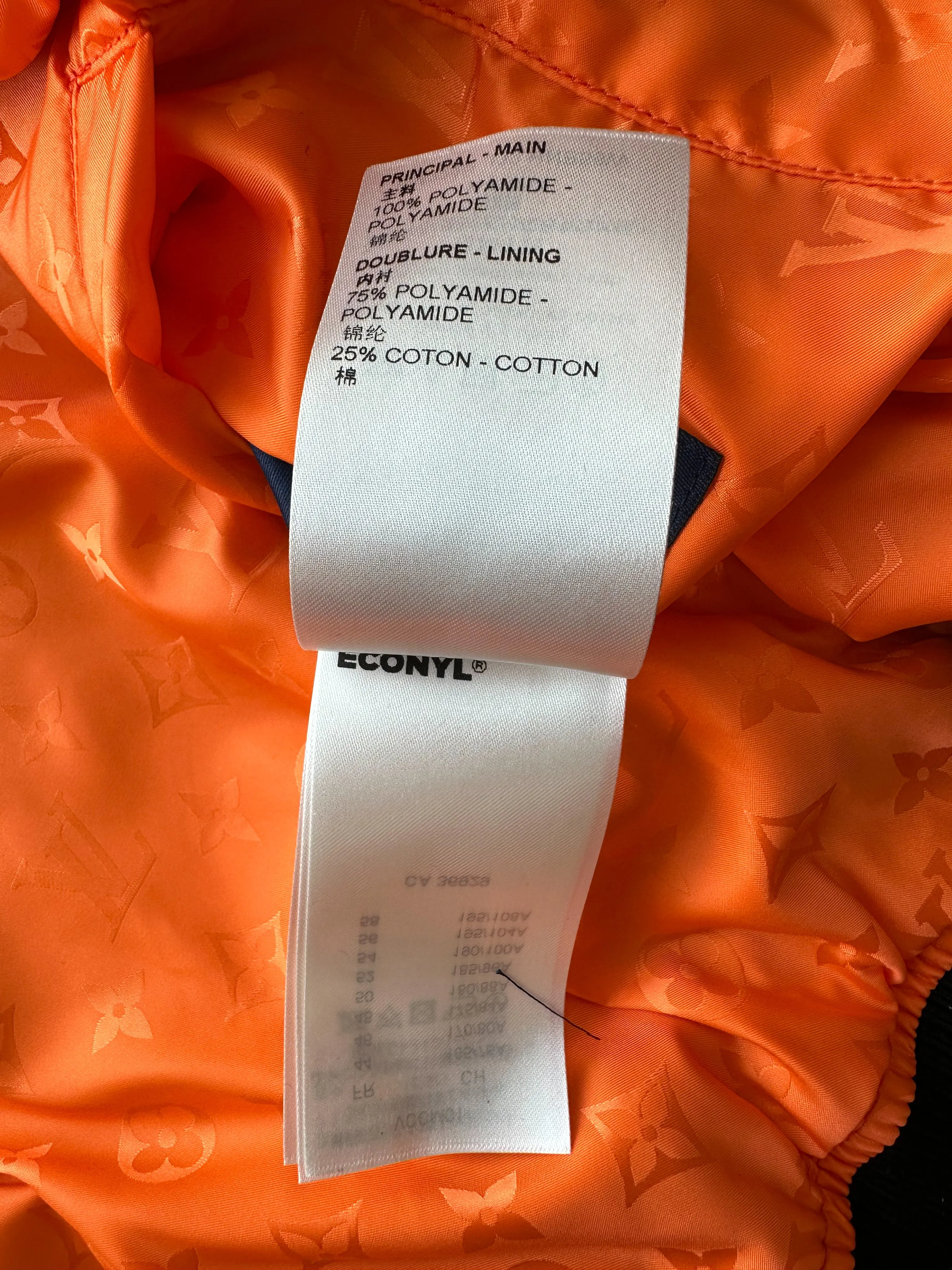 Louis Vuitton Black & Orange Monogram Reversible Bomber Jacket