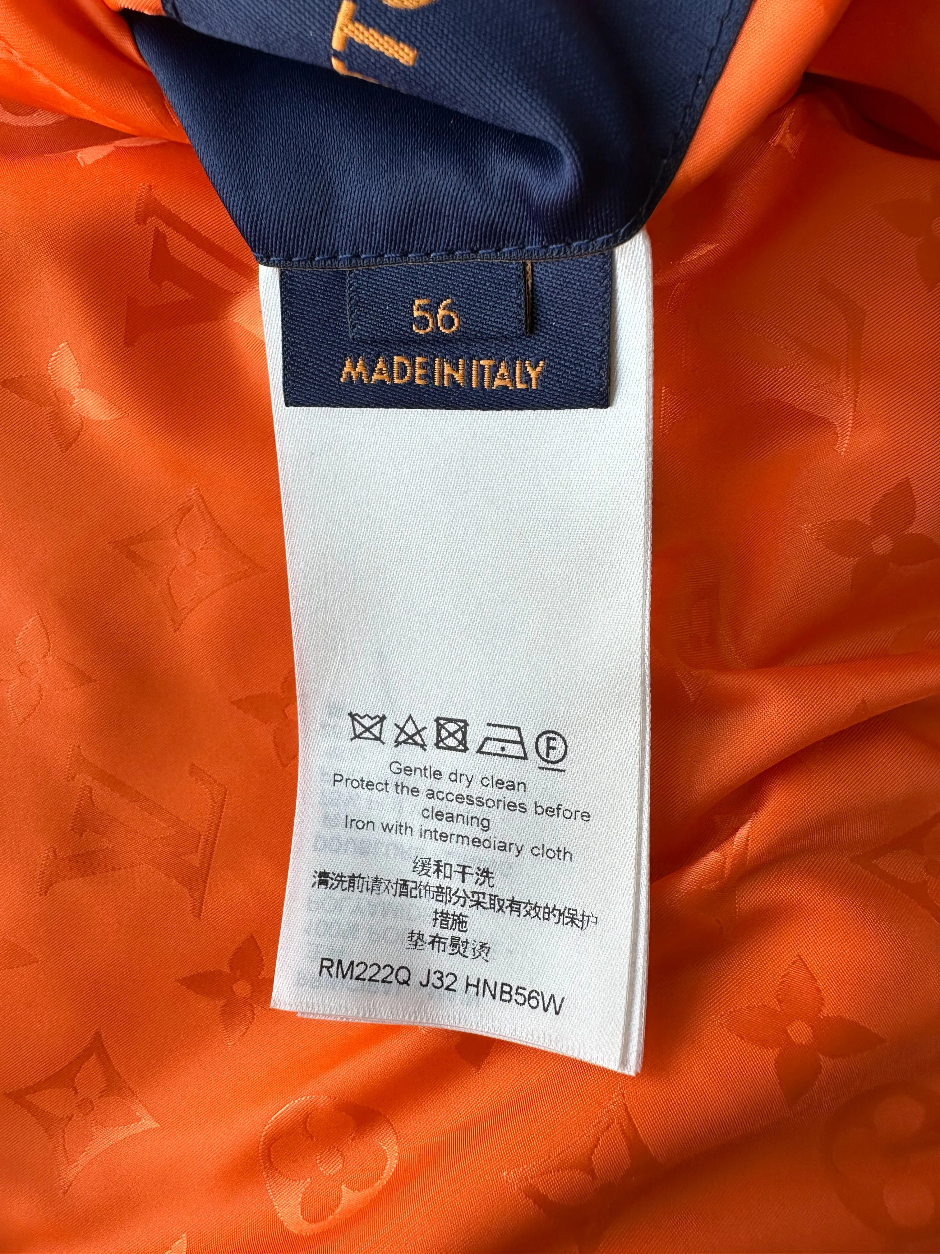 Louis Vuitton Black & Orange Monogram Reversible Bomber Jacket