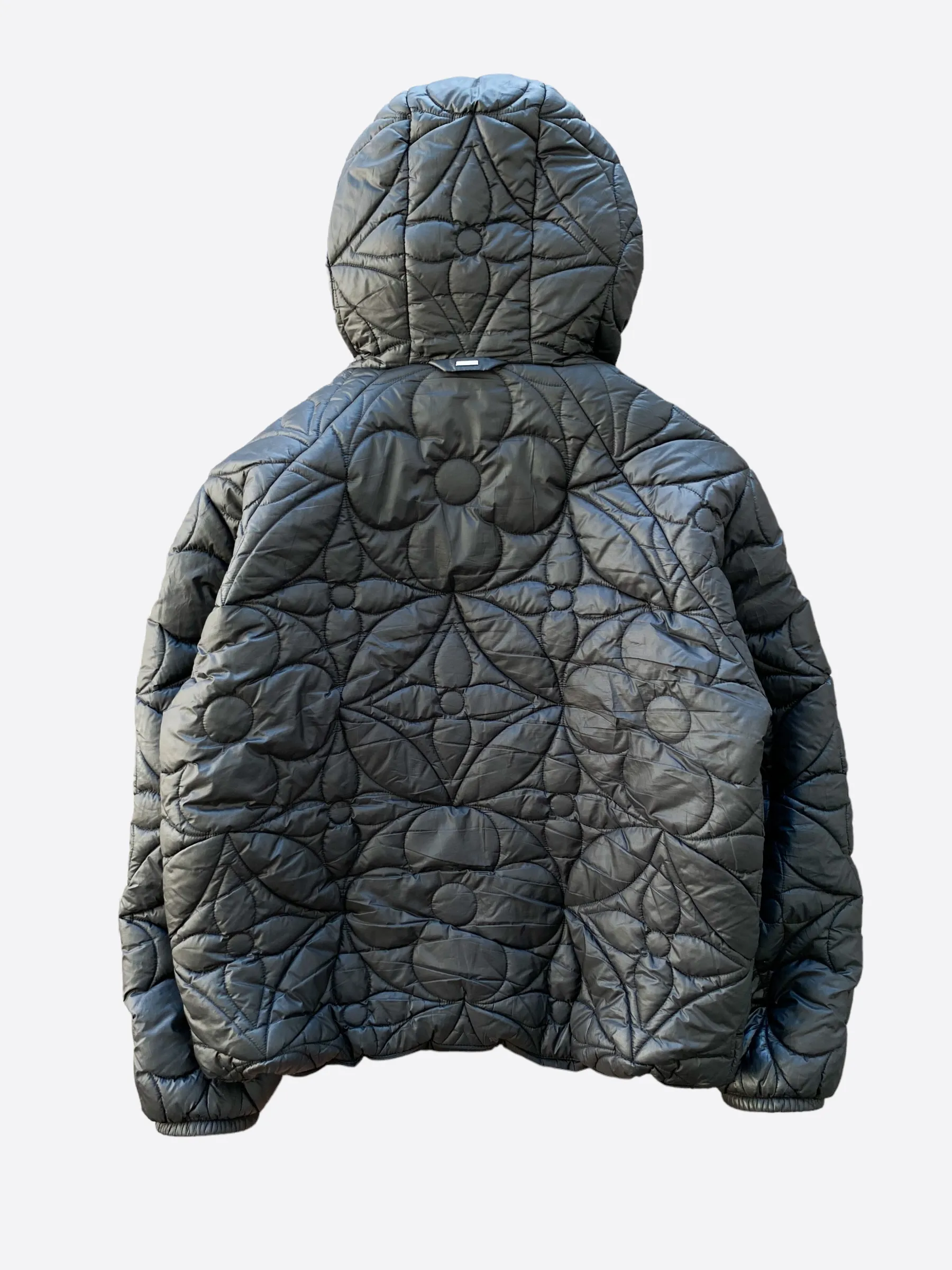 Louis Vuitton Black Flower Monogram Reversible Puffer