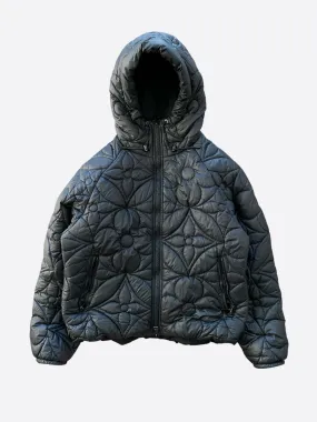 Louis Vuitton Black Flower Monogram Reversible Puffer