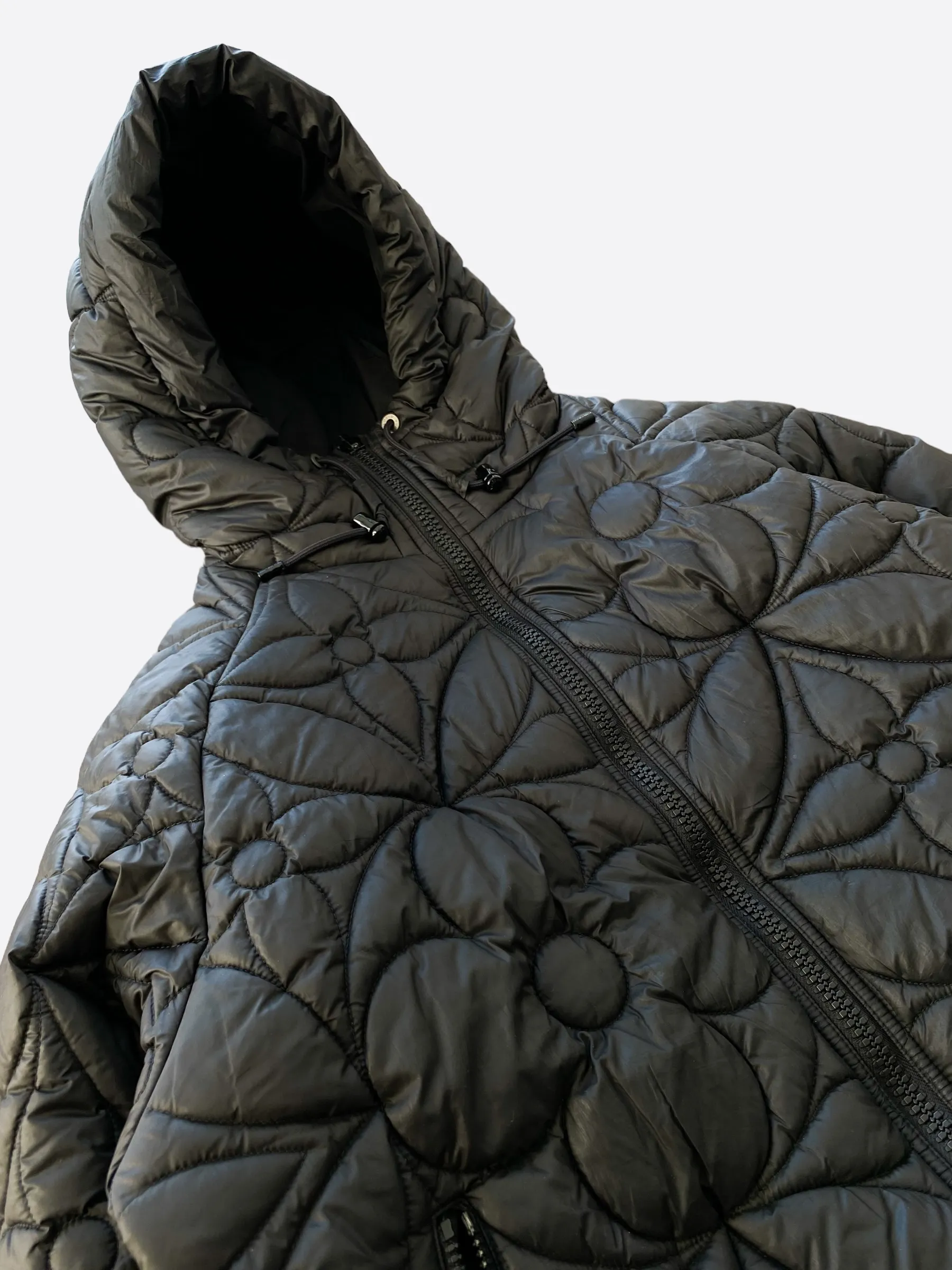 Louis Vuitton Black Flower Monogram Reversible Puffer