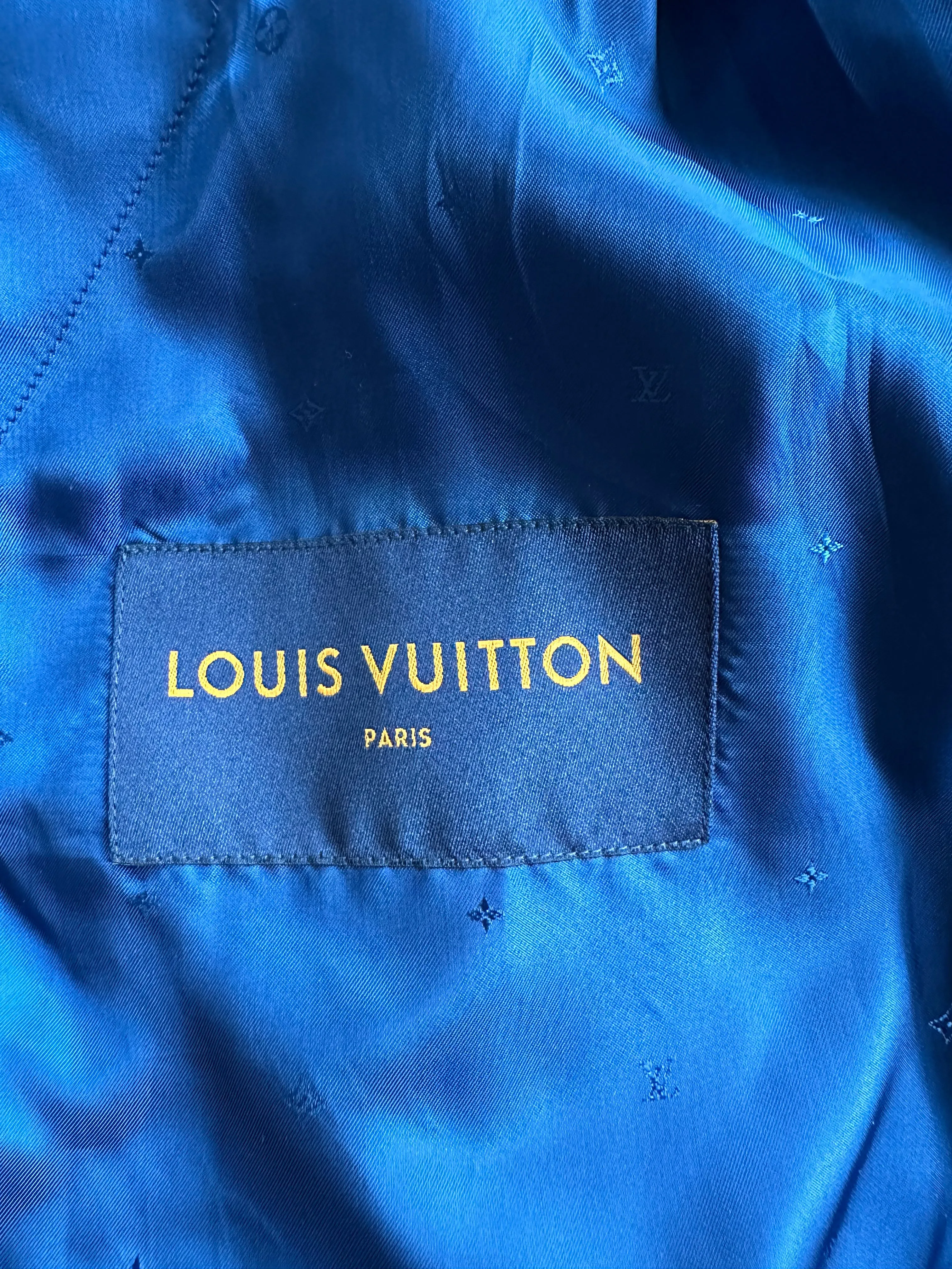 Louis Vuitton Blue & White Embroidered Souvenir Jacket