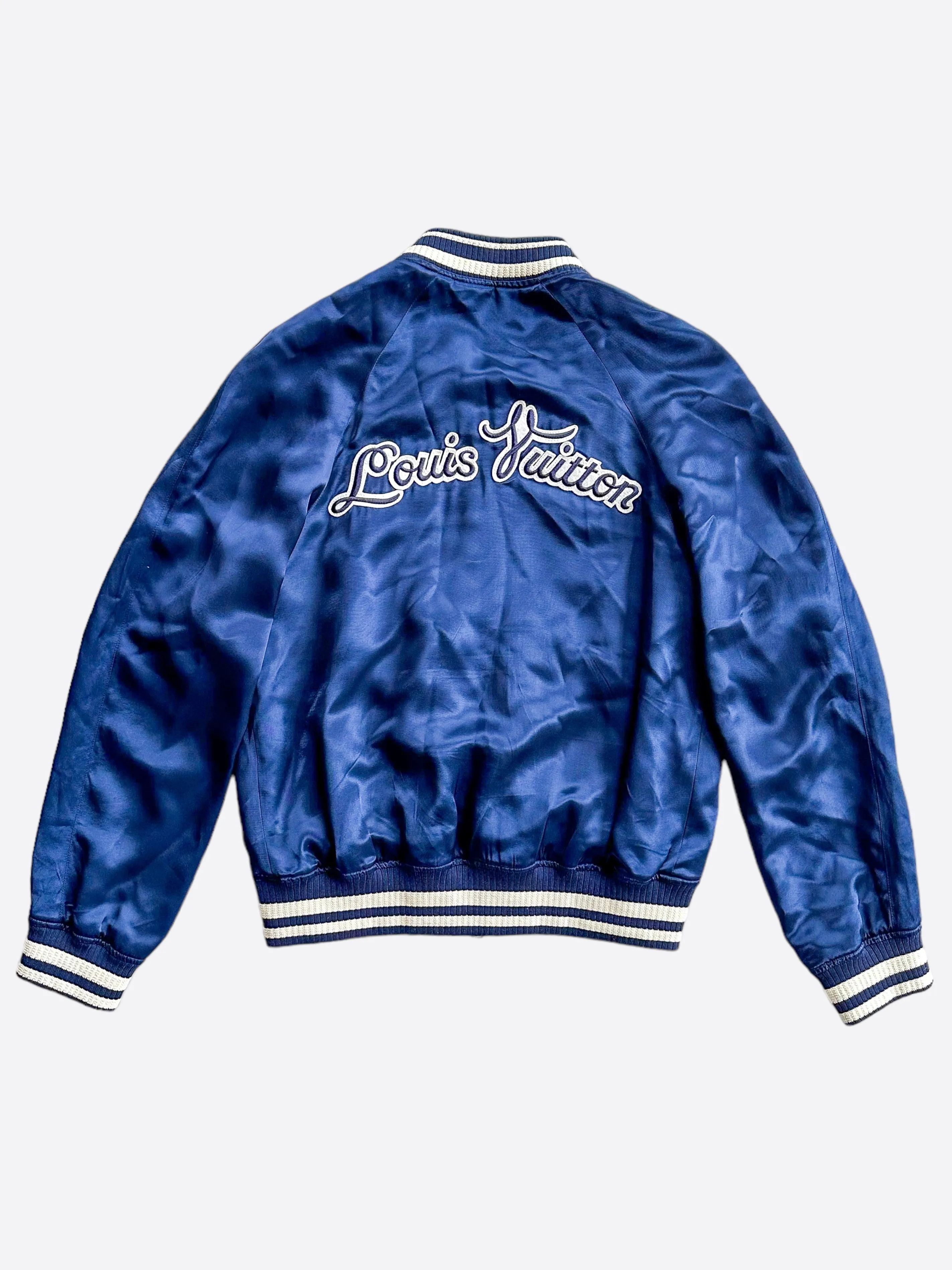 Louis Vuitton Blue & White Embroidered Souvenir Jacket