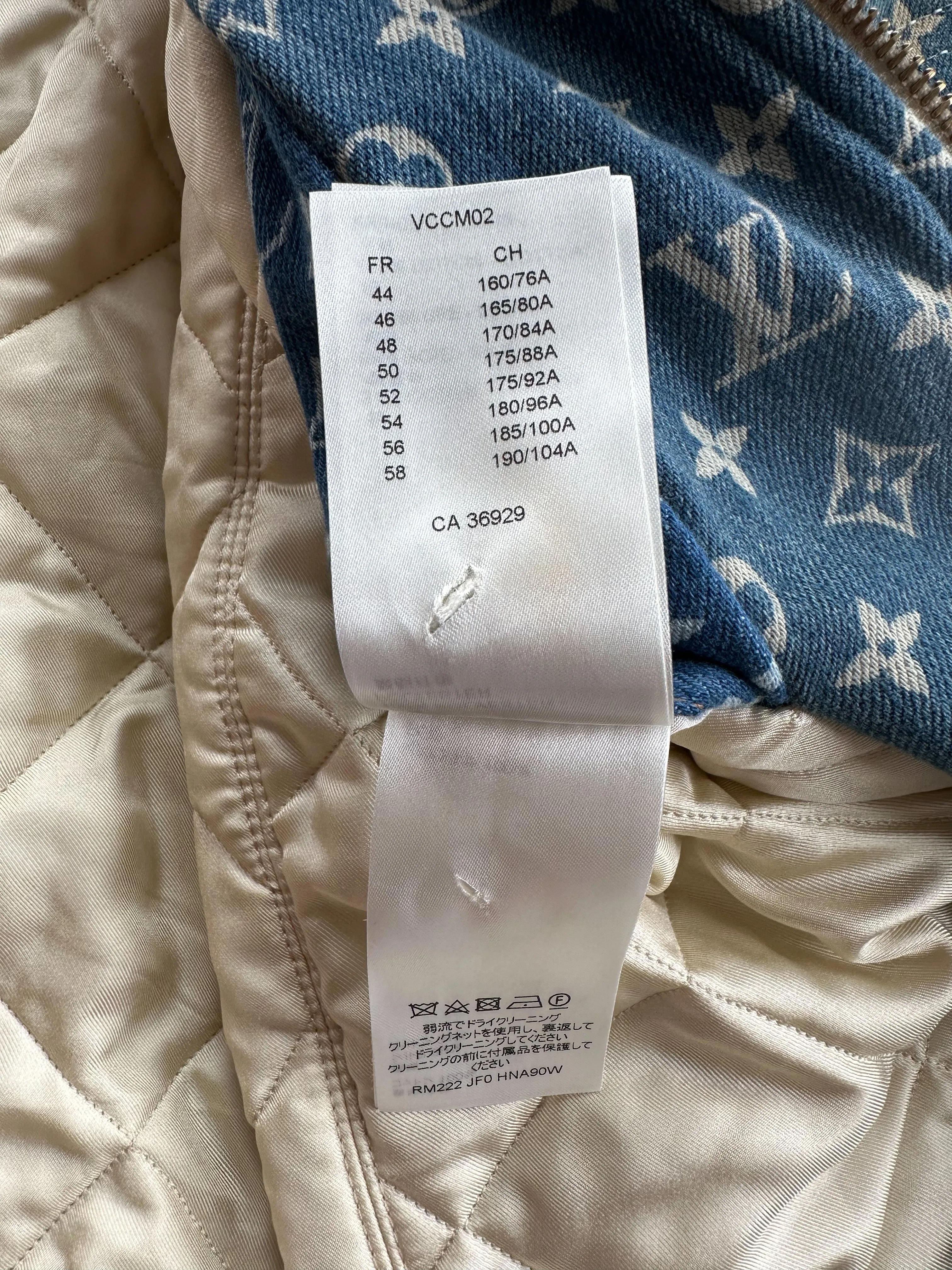 Louis Vuitton Blue Monogram Distressed Floral Workwear Jacket