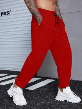 Men Slant Pockets Drawstring Waist Sweatpants 491132 L