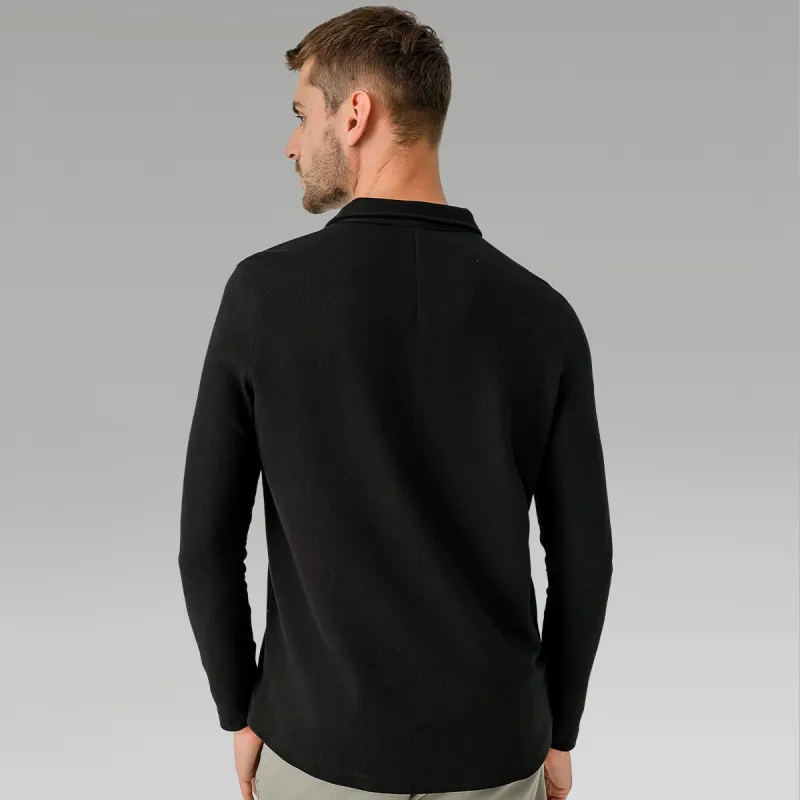Men's casual long-sleeved Polo shirt sports outdoor versatile top breathable quick-drying T-shirt
