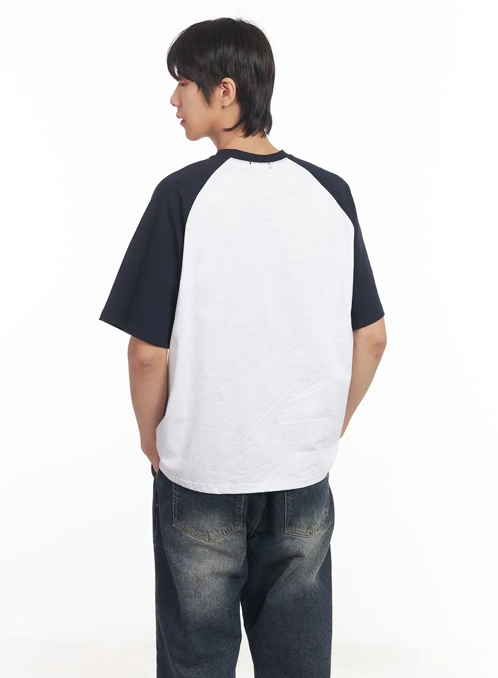 Men's Loose-Fit Graphic Raglan T-Shirt IA511