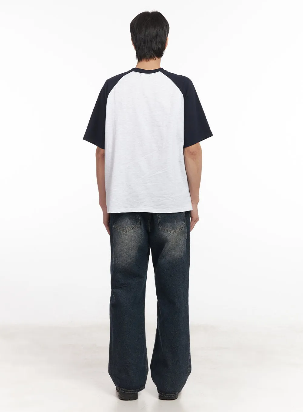 Men's Loose-Fit Graphic Raglan T-Shirt IA511