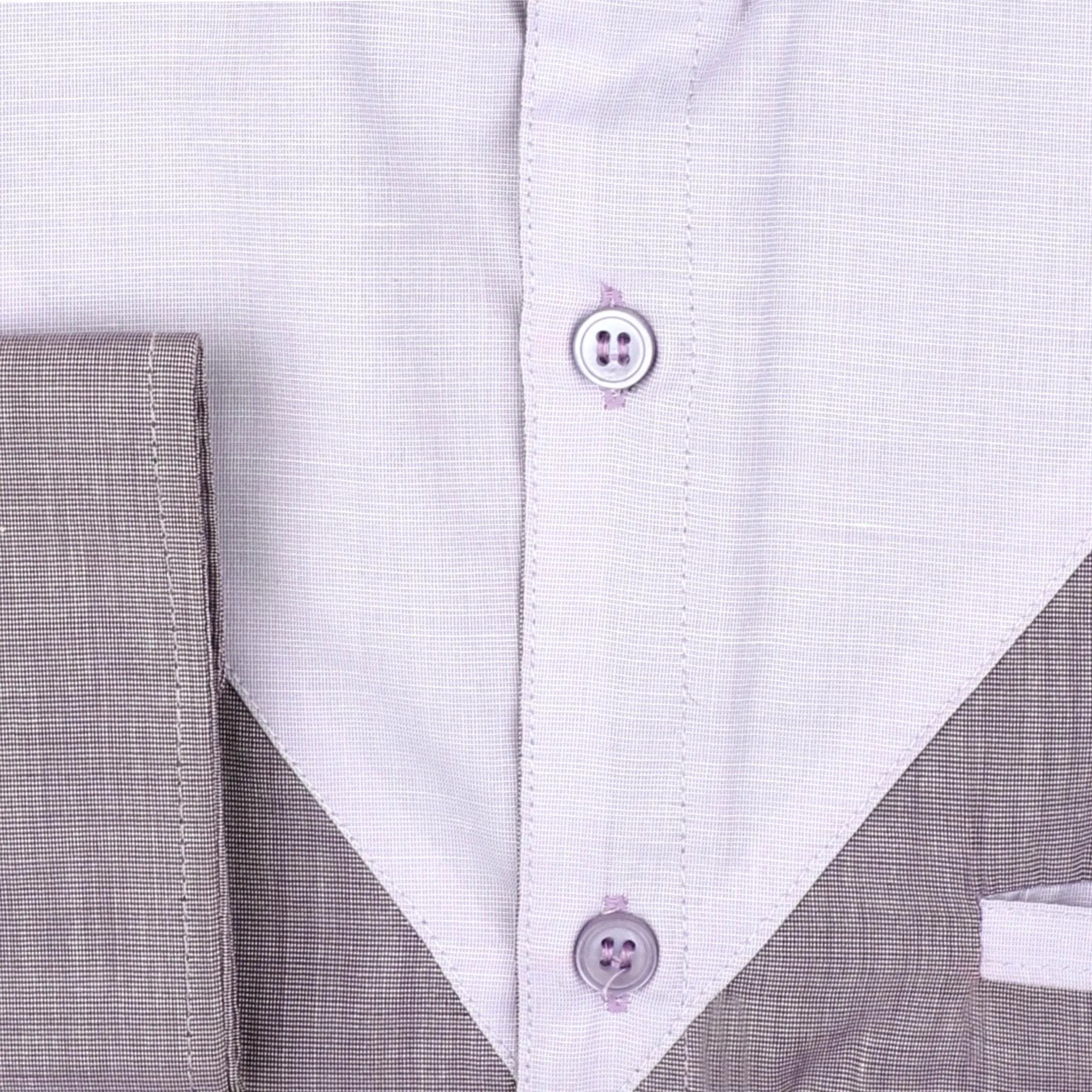 Men's White & Purple Cotton Shirt