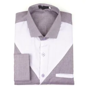 Men's White & Purple Cotton Shirt