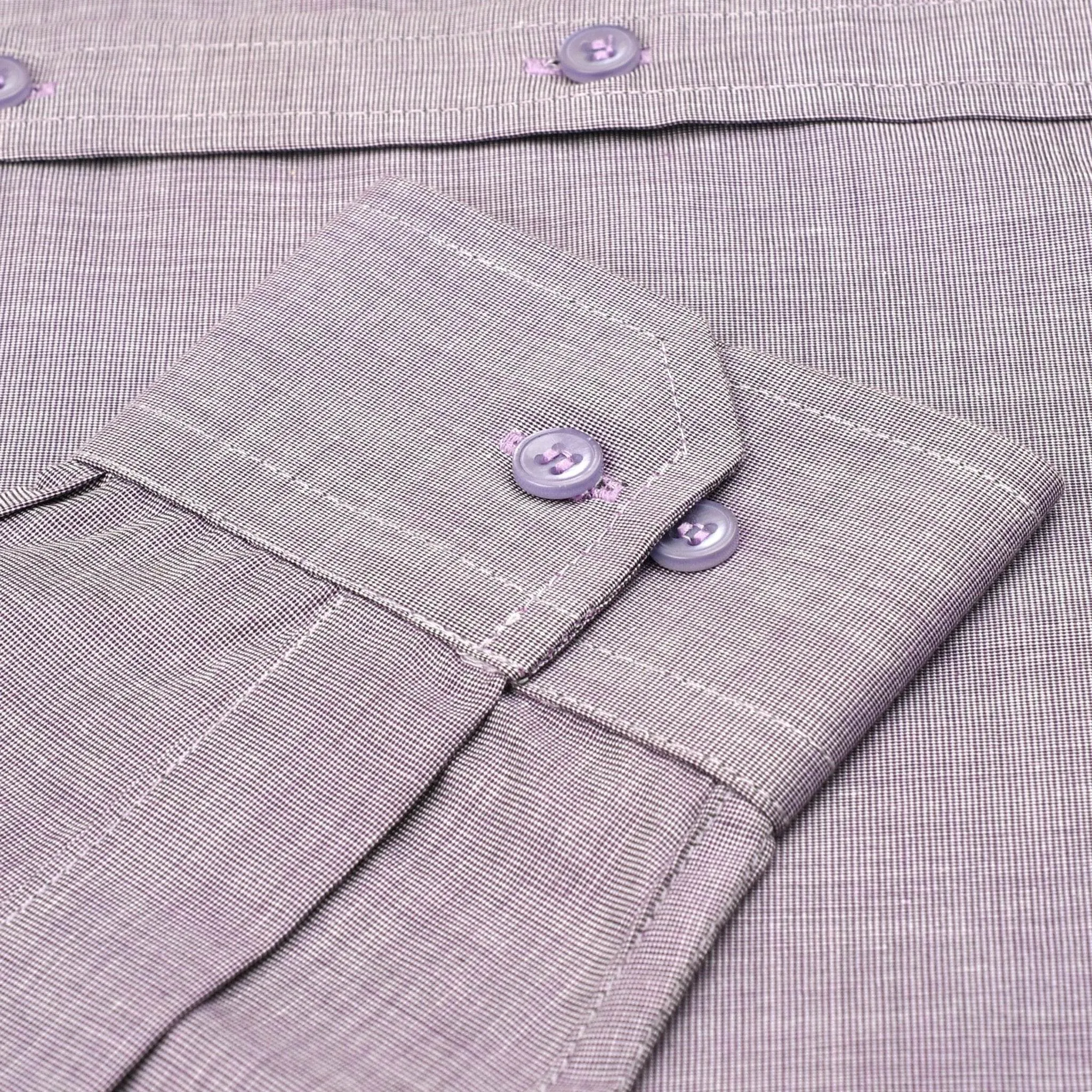 Men's White & Purple Cotton Shirt