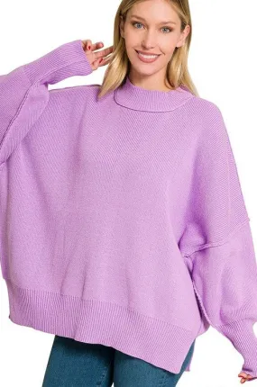 Modern Comfortable Fashion Side Slit Oversized Sweater